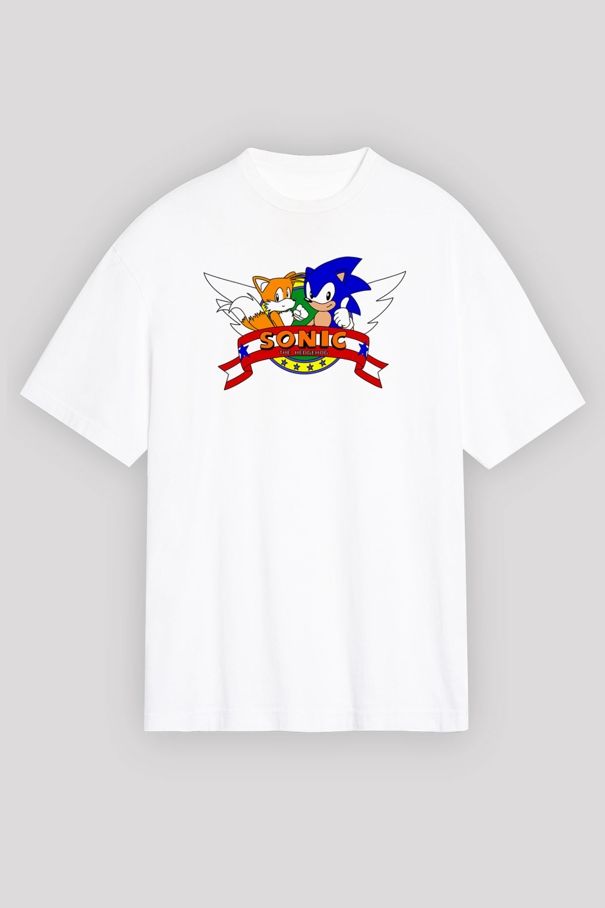 Sonic the Hedgehog Siyah Unisex Oversize Tişört T-Shirt