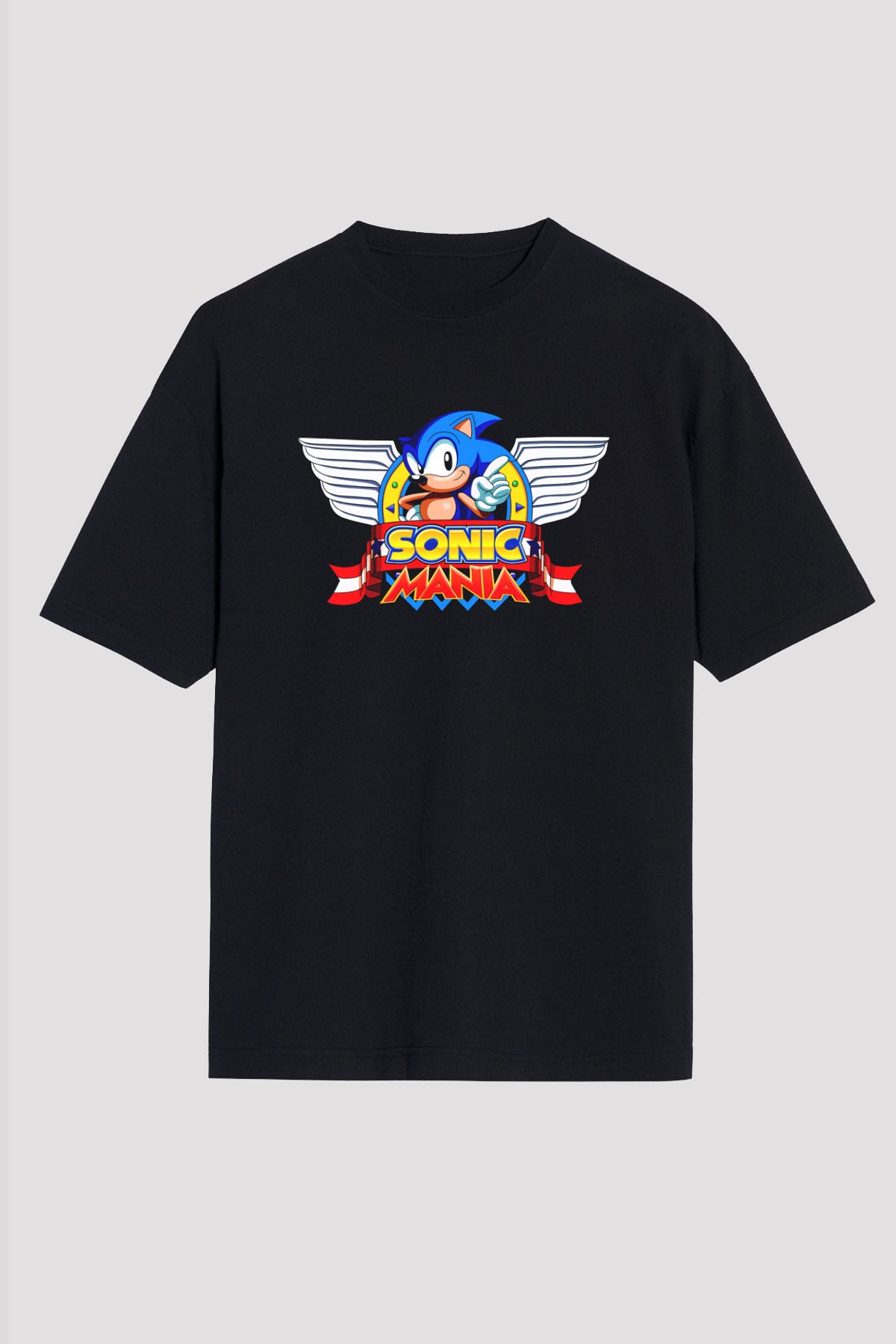 Sonic the Hedgehog Siyah Unisex Oversize Tişört