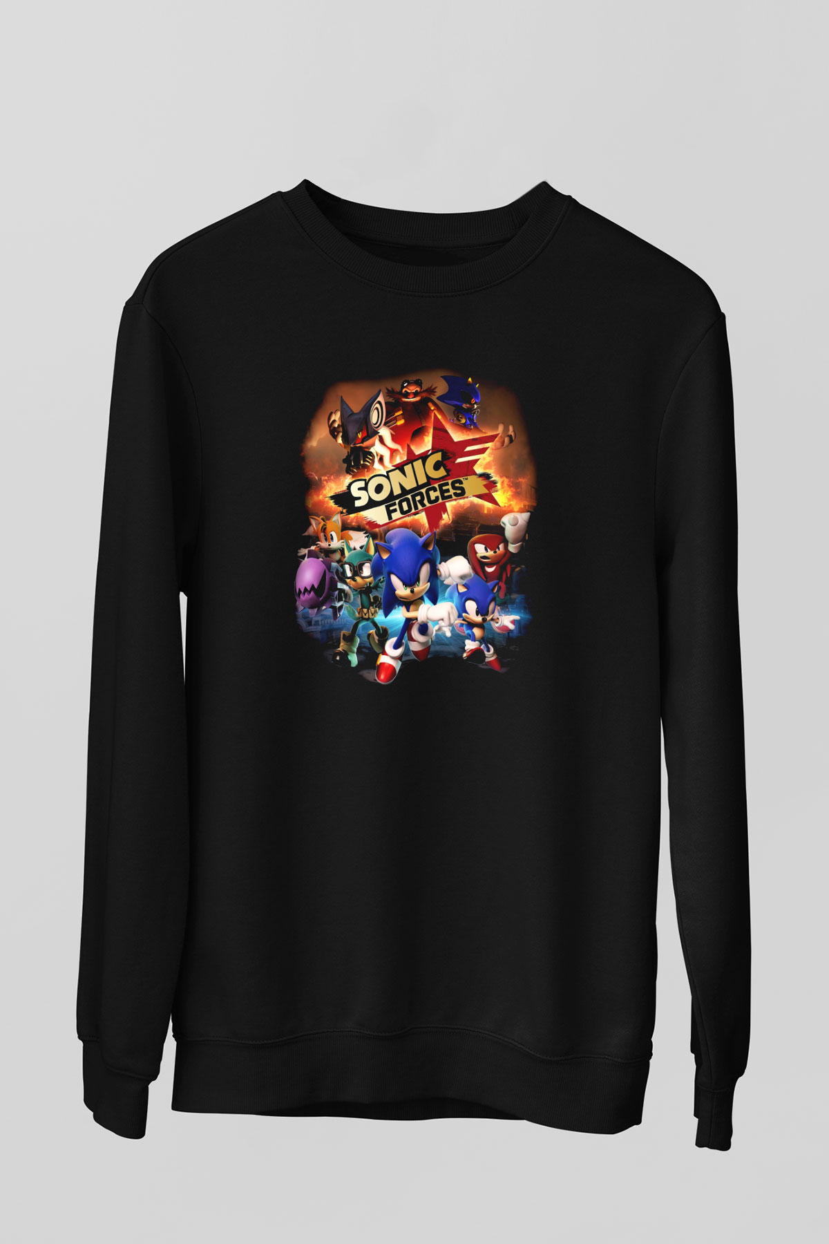 Sonic the Hedgehog Siyah Unisex Sweatshirt