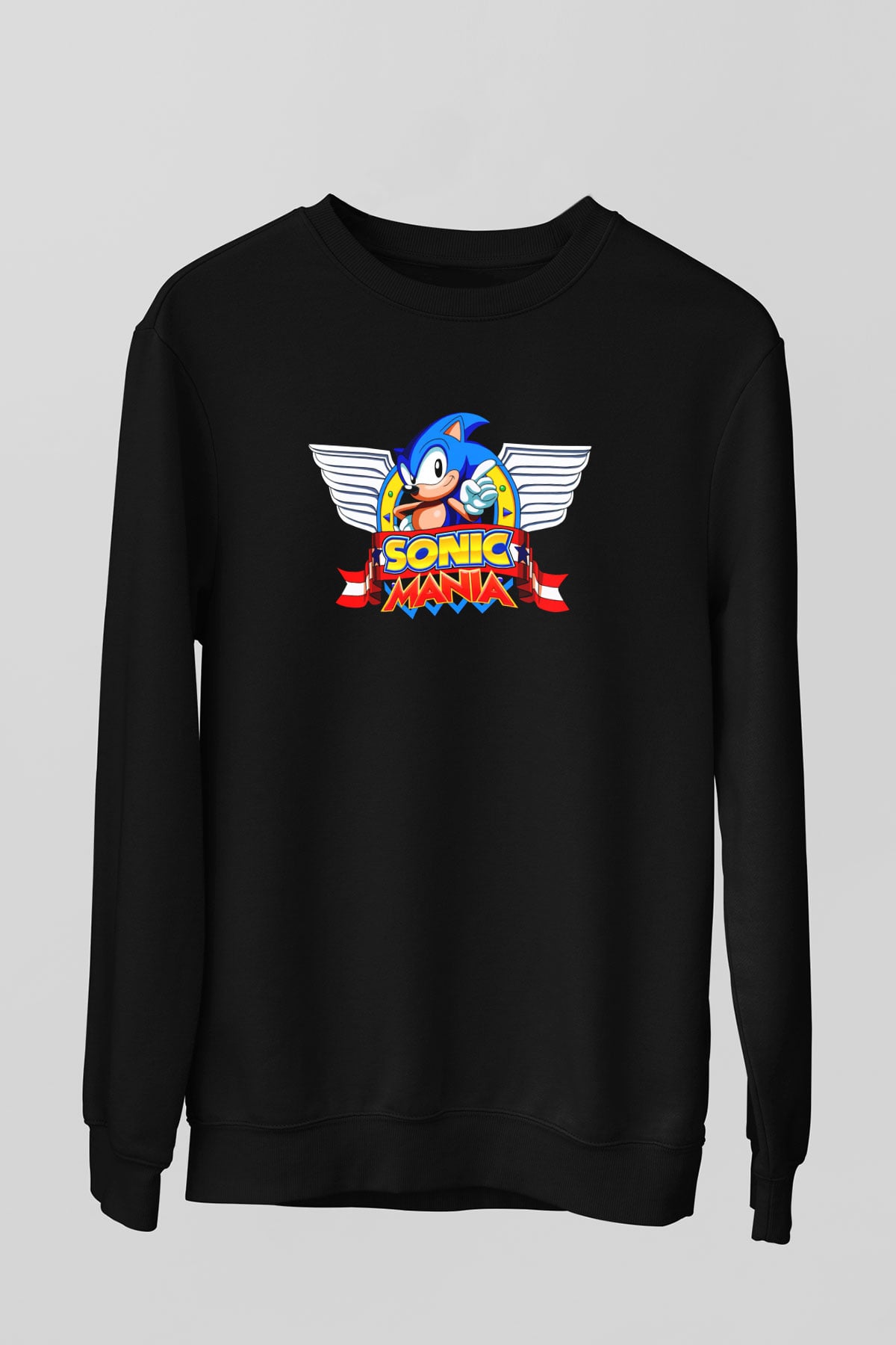 Sonic the Hedgehog Siyah Unisex Sweatshirt