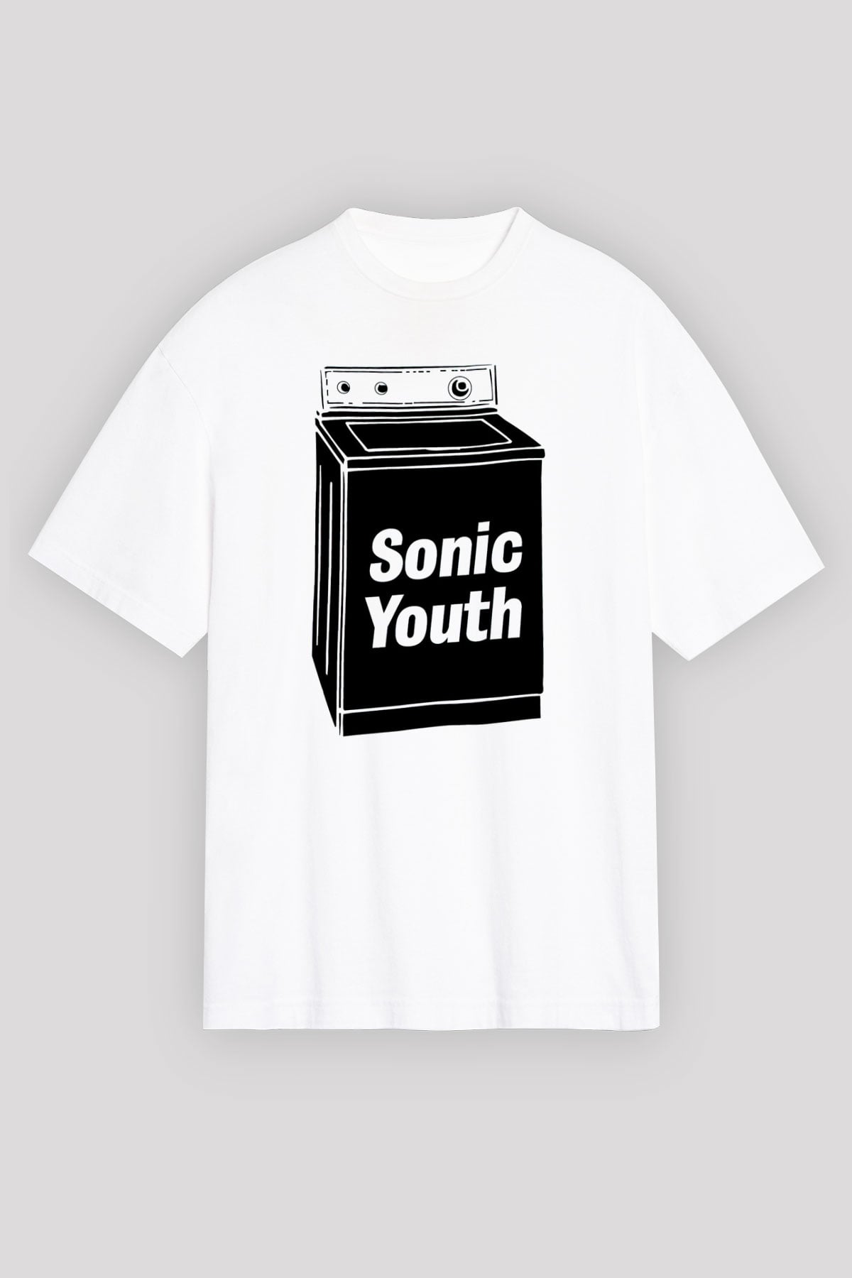 Sonic Youth Beyaz Unisex Oversize Tişört T-Shirt - Oversize Tişört Fabrikası