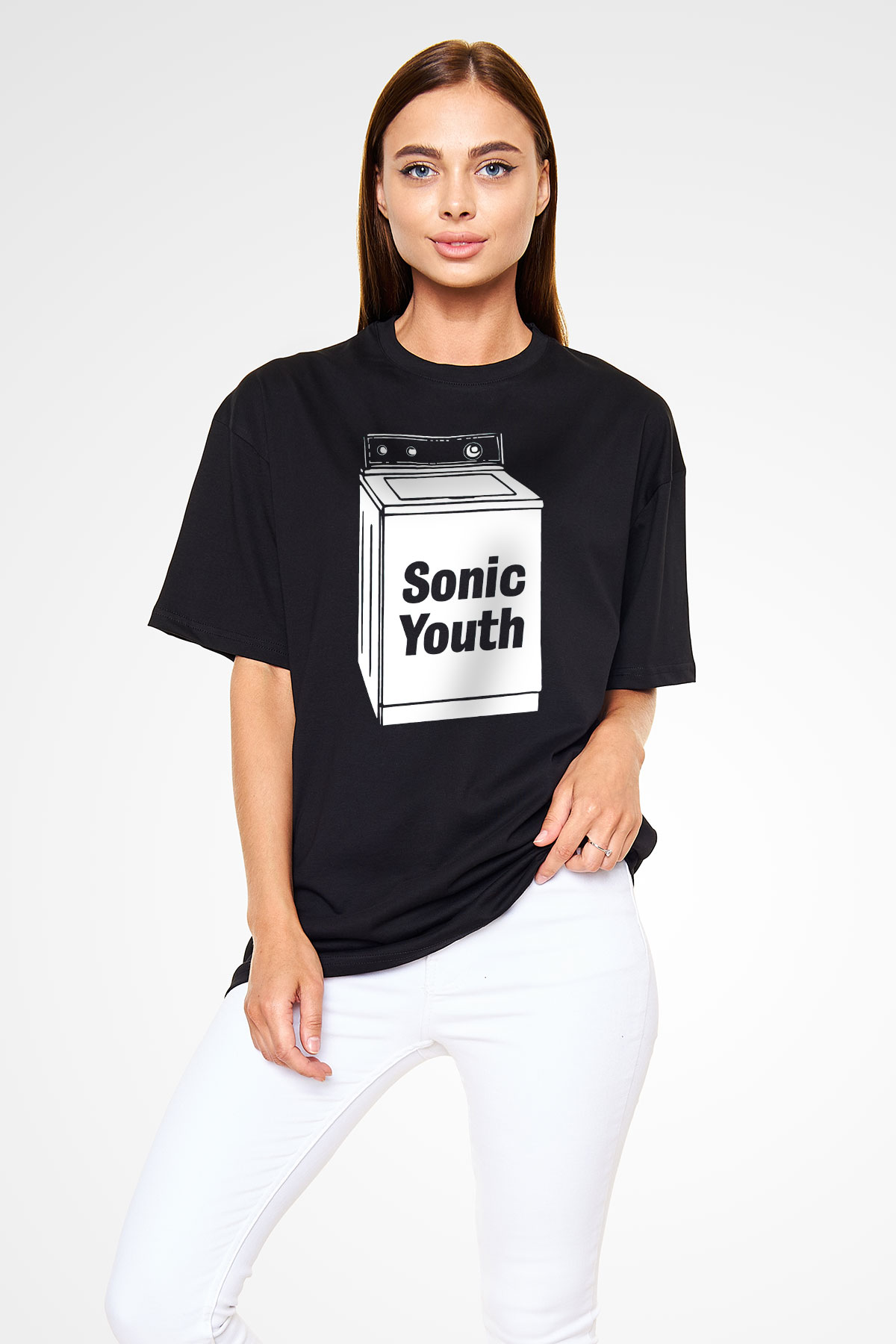 Sonic Youth Siyah Unisex Oversize Tişört T-Shirt