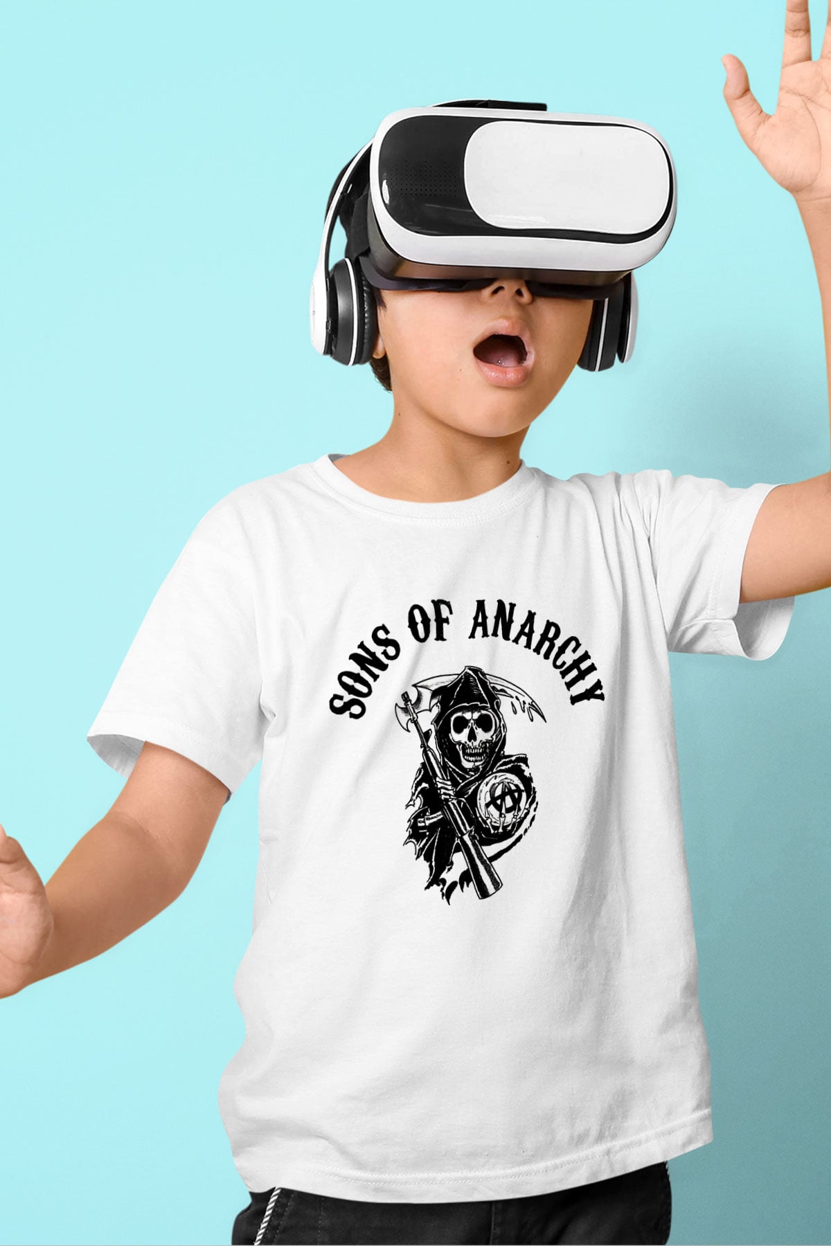 Sons of Anarchy Baskılı Beyaz Unisex Çocuk Tişört