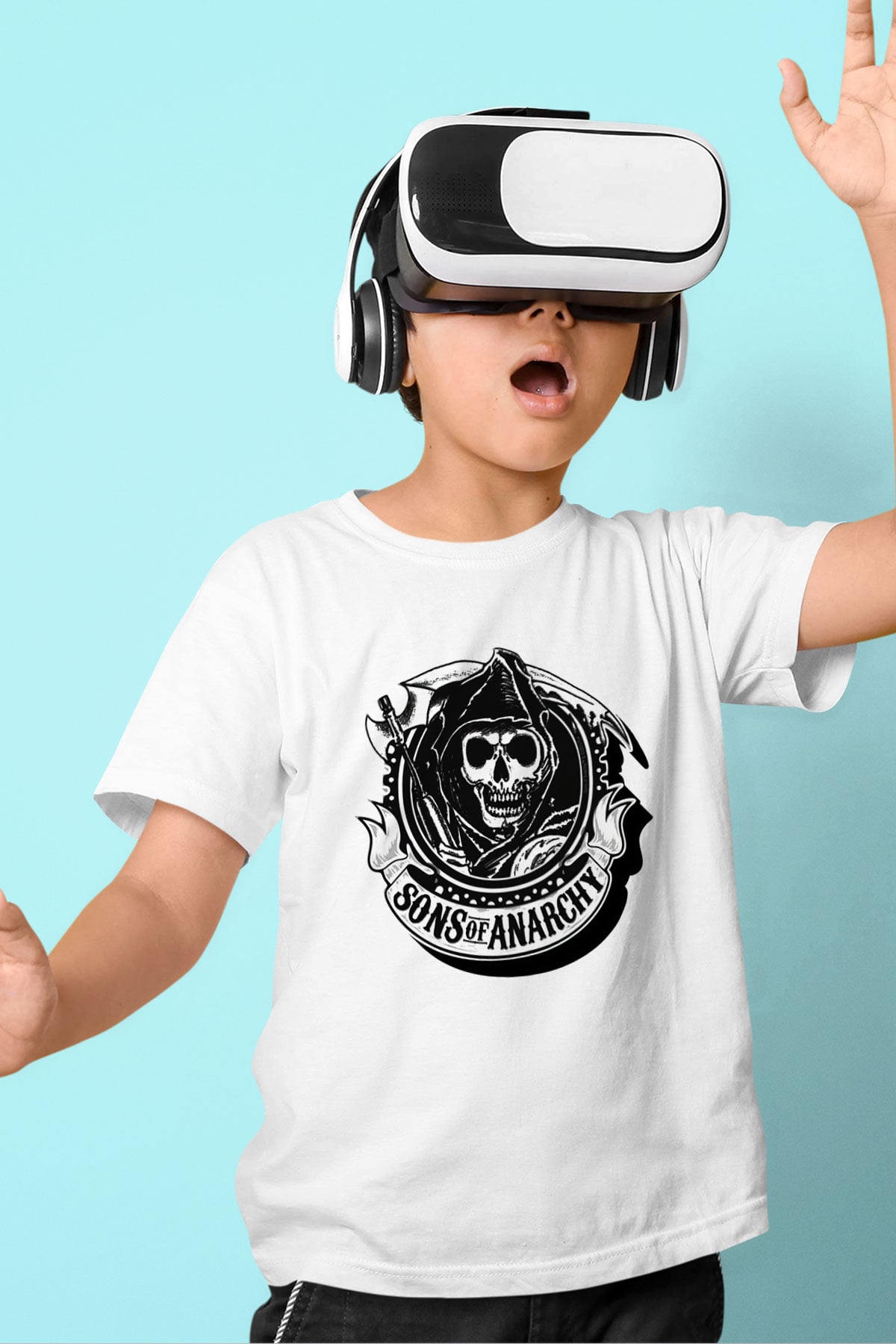 Sons of Anarchy Baskılı Beyaz Unisex Çocuk Tişört