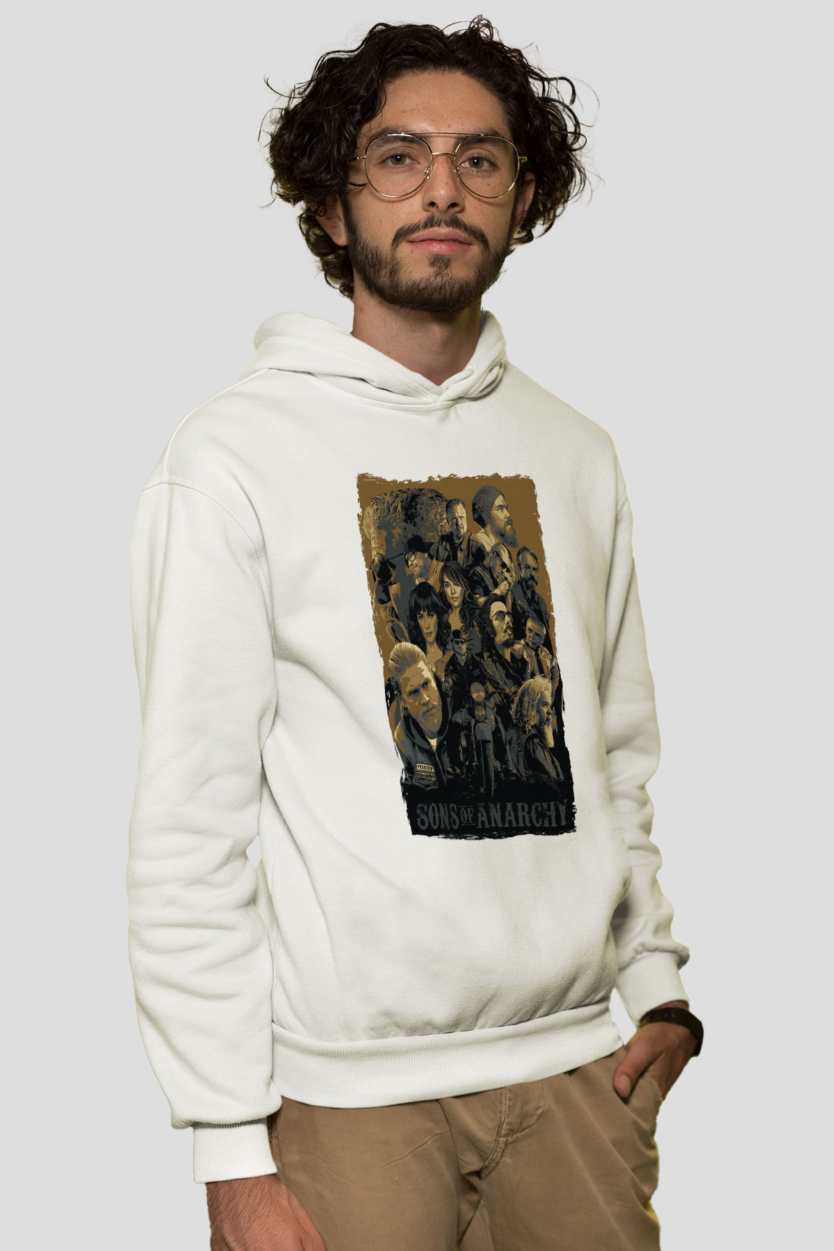 Sons of Anarchy Beyaz Unisex Hoodie