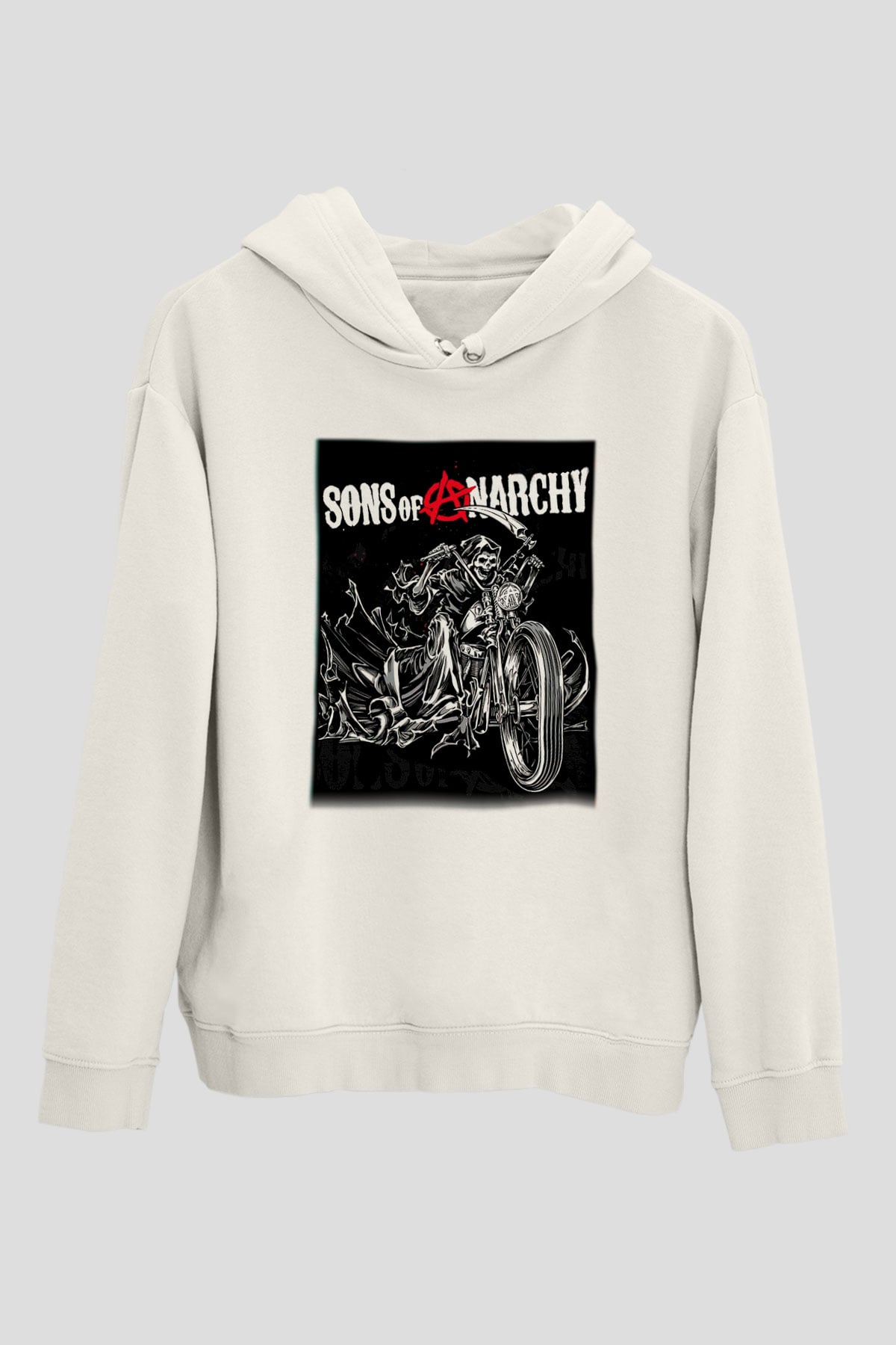 Sons of Anarchy Beyaz Unisex Kapşonlu Sweatshirt