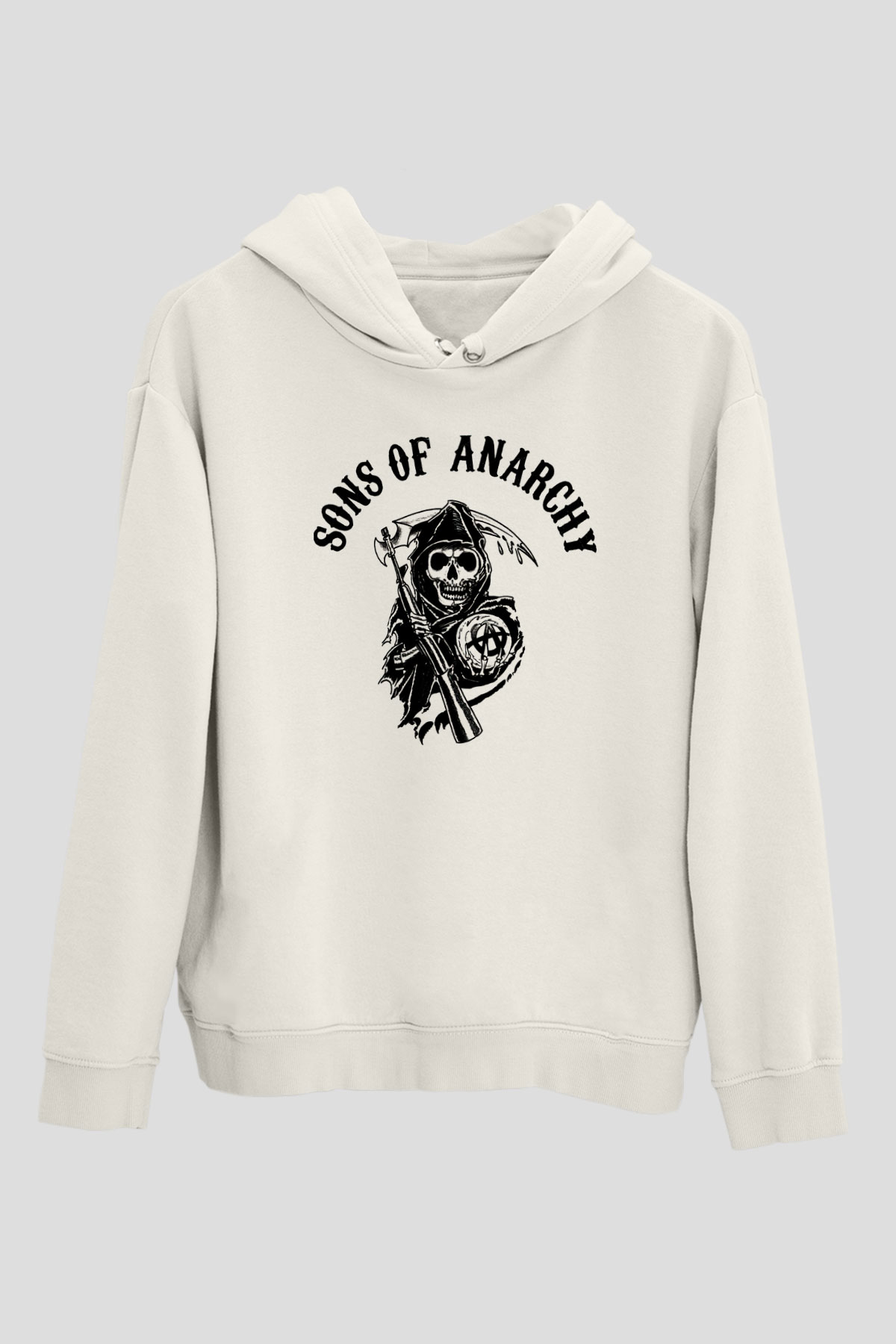 Sons of Anarchy Beyaz Unisex Kapşonlu Sweatshirt