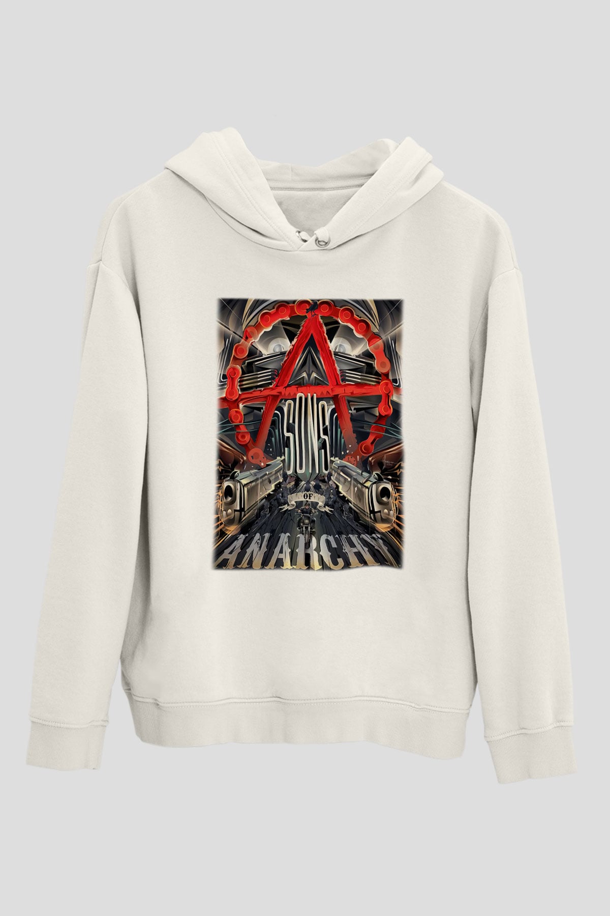 Sons of Anarchy Beyaz Unisex Kapşonlu Sweatshirt