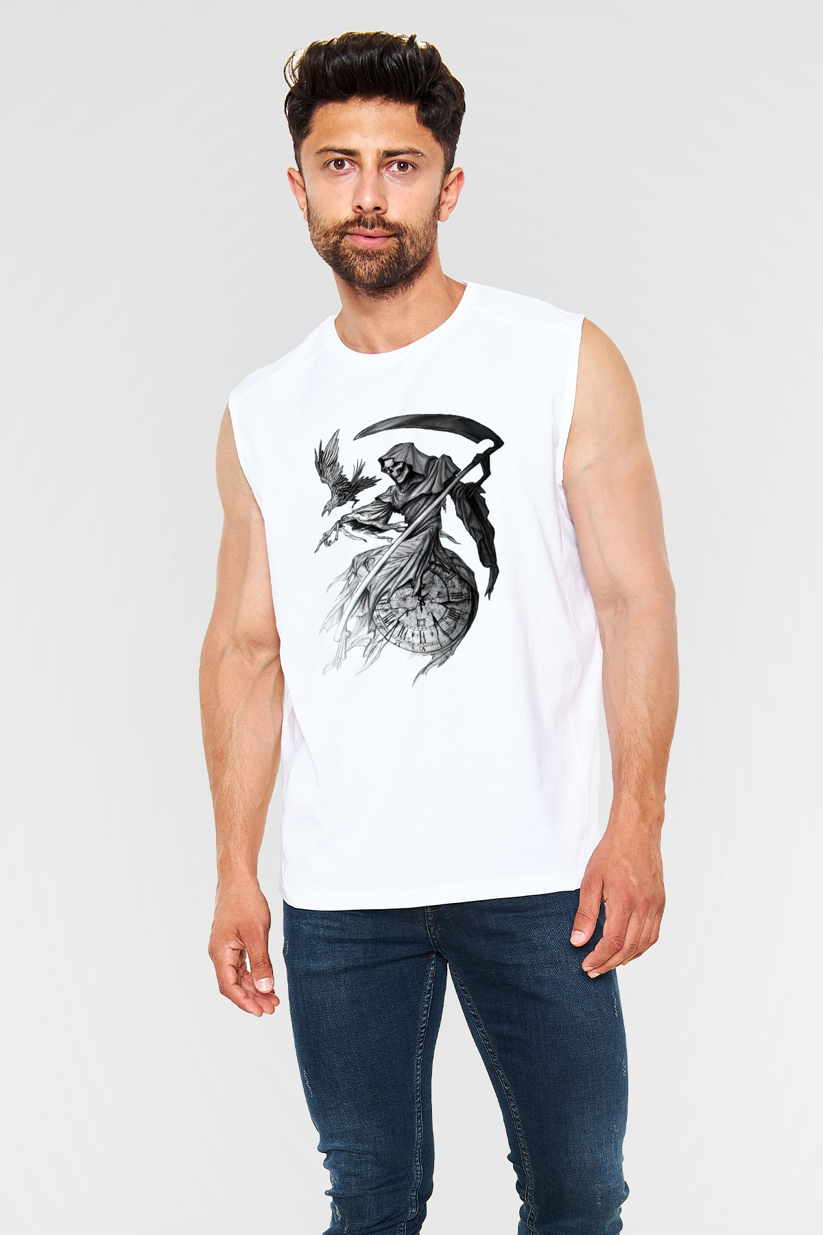 Sons of Anarchy Beyaz Unisex Kolsuz Tişört