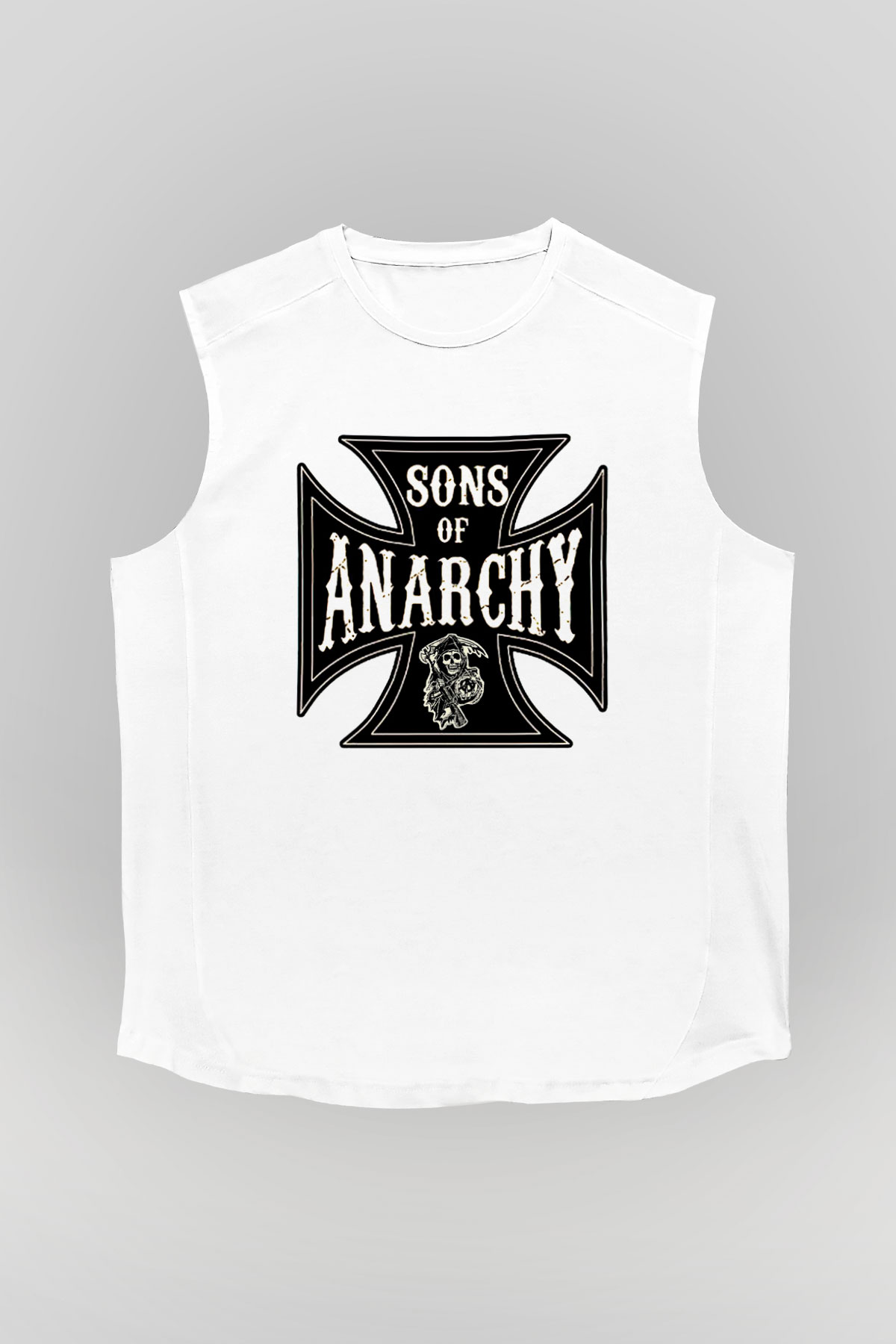 Sons of Anarchy Beyaz Unisex Kolsuz Tişört