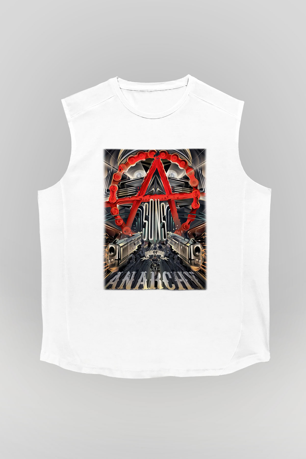 Sons of Anarchy Beyaz Unisex Kolsuz Tişört