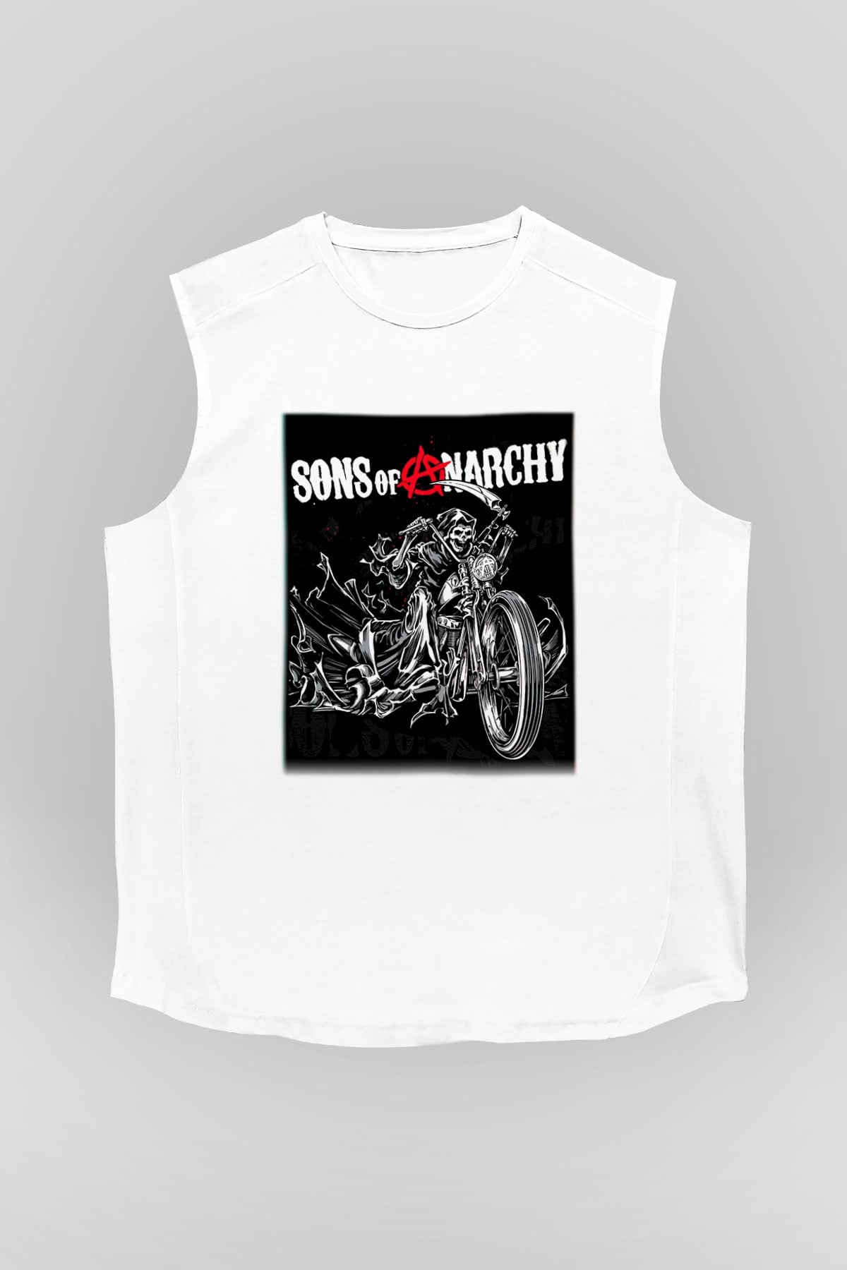 Sons of Anarchy Beyaz Unisex Kolsuz Tişört