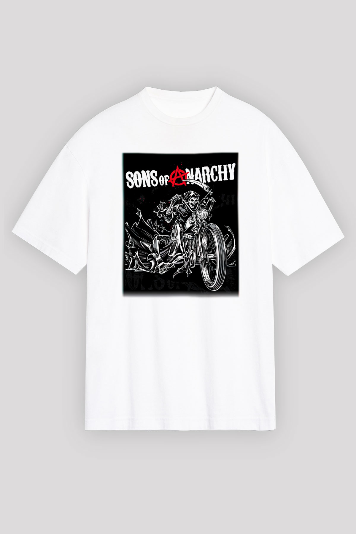 Sons of Anarchy Beyaz Unisex Oversize Tişört T-Shirt