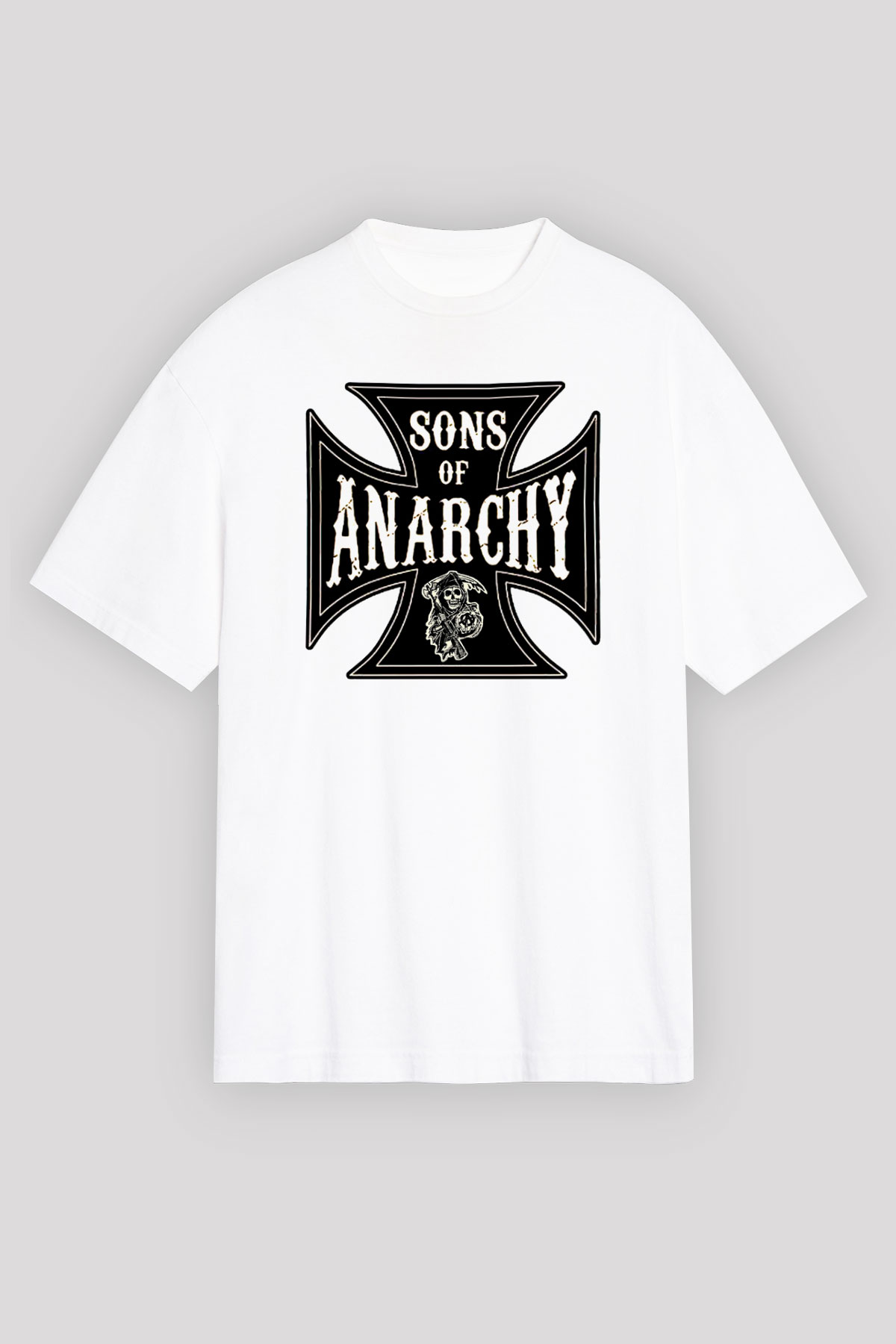 Sons of Anarchy Beyaz Unisex Oversize Tişört T-Shirt
