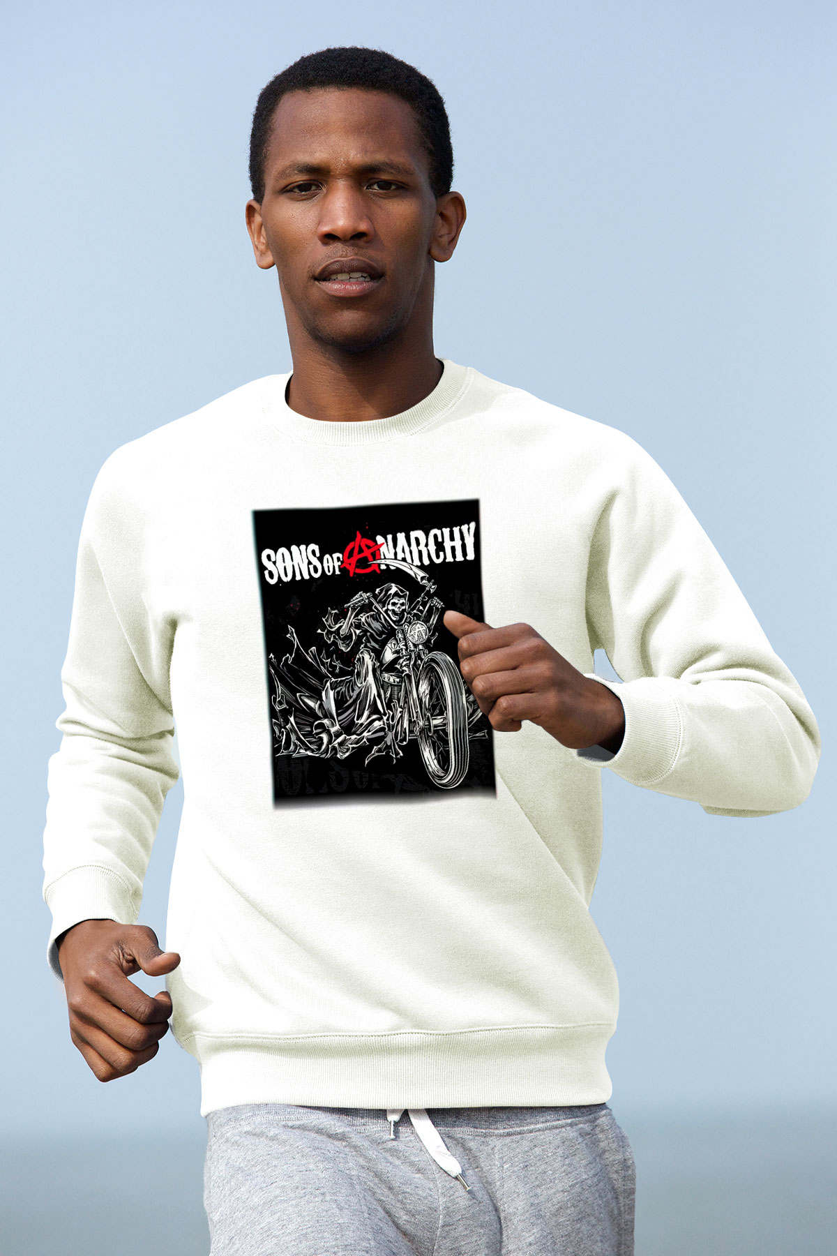 Sons of Anarchy Beyaz Unisex Sweatshirt
