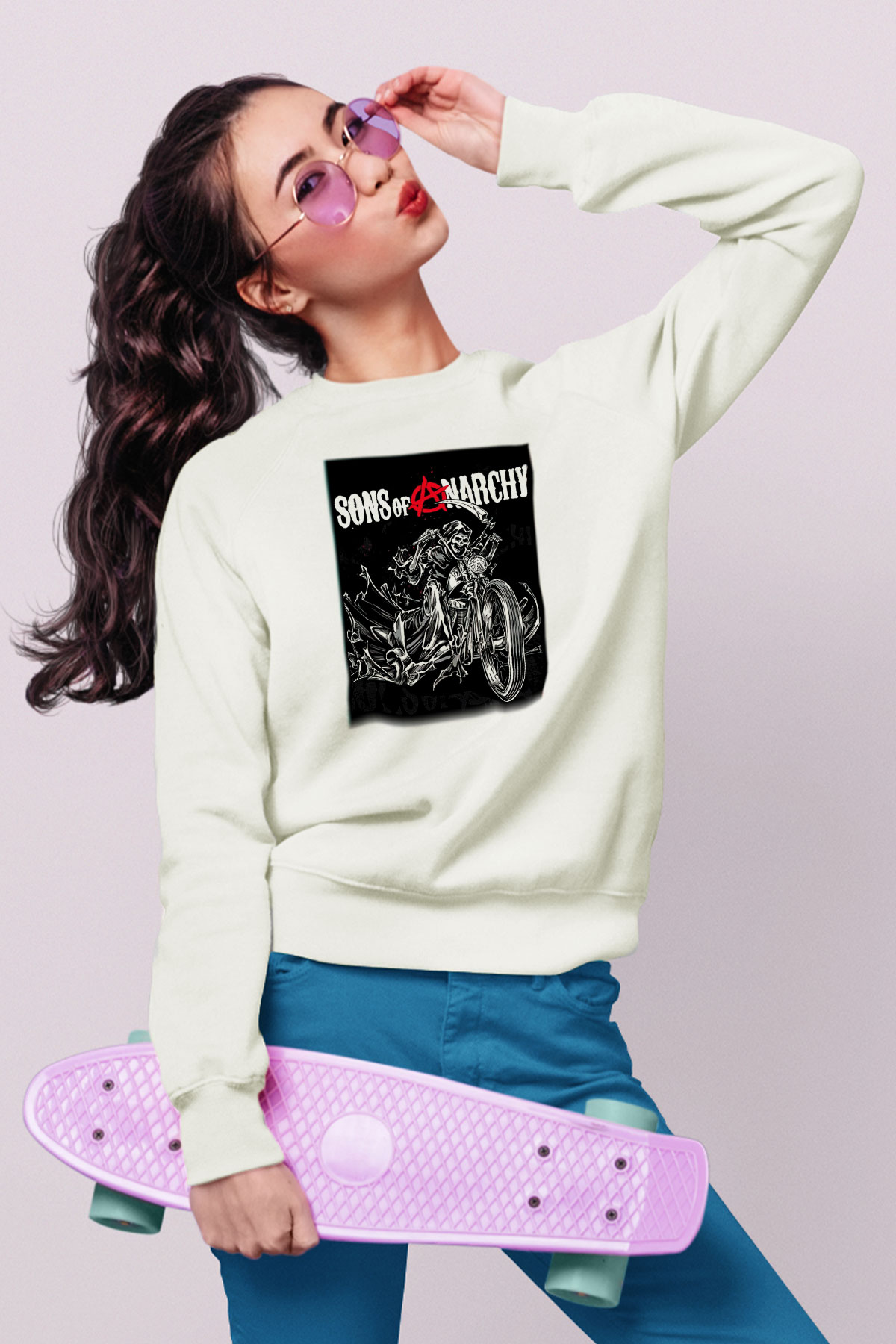 Sons of Anarchy Beyaz Unisex Sweatshirt