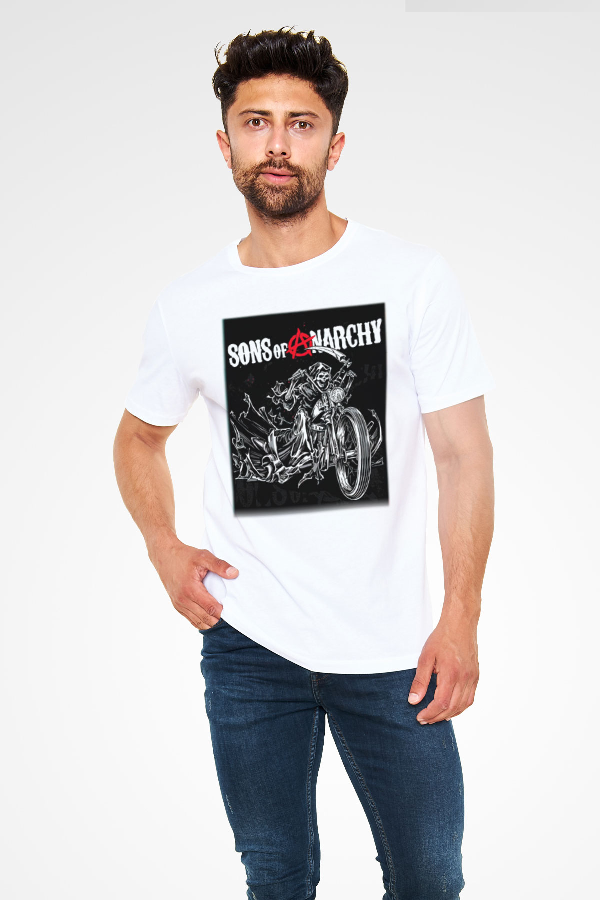 Sons of Anarchy Beyaz Unisex Tişört T-Shirt