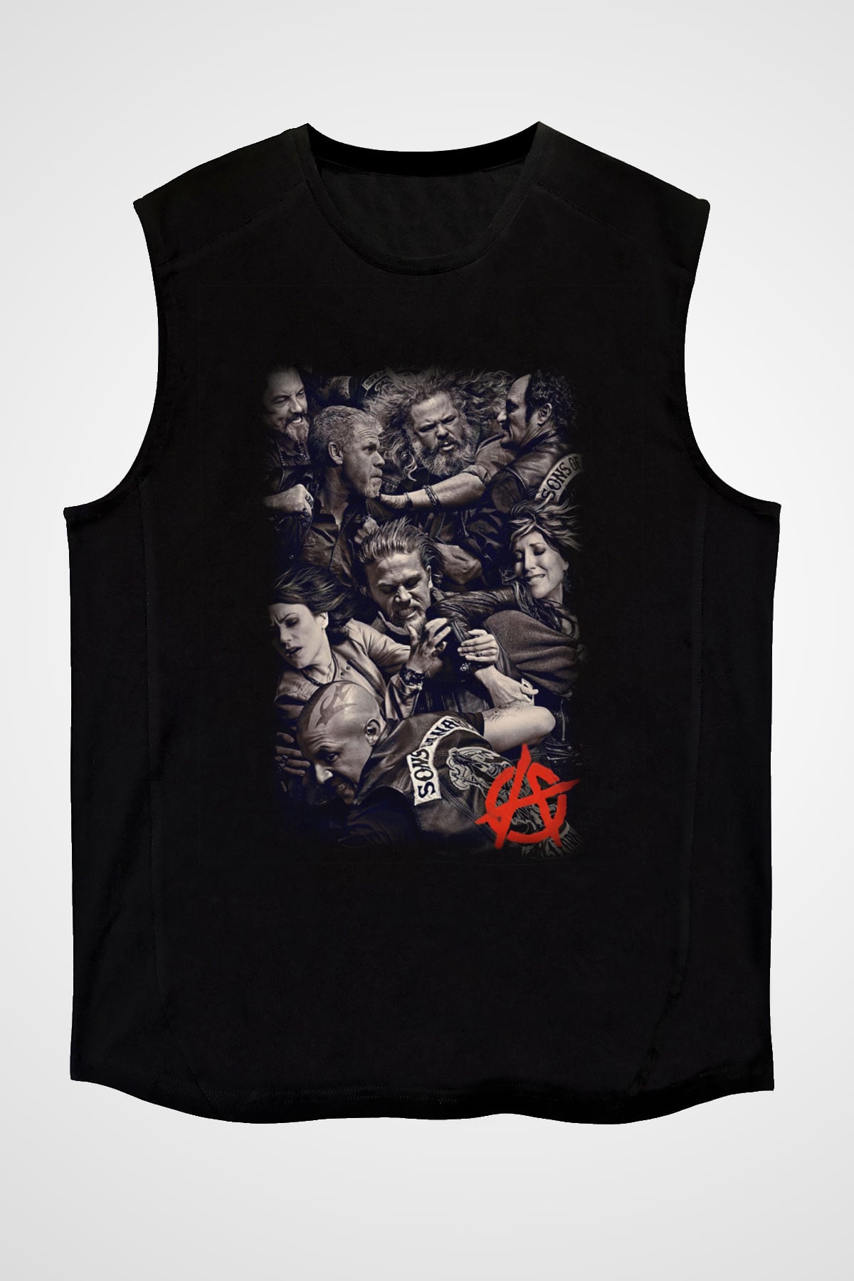Sons of Anarchy Siyah Unisex Kolsuz Tişört