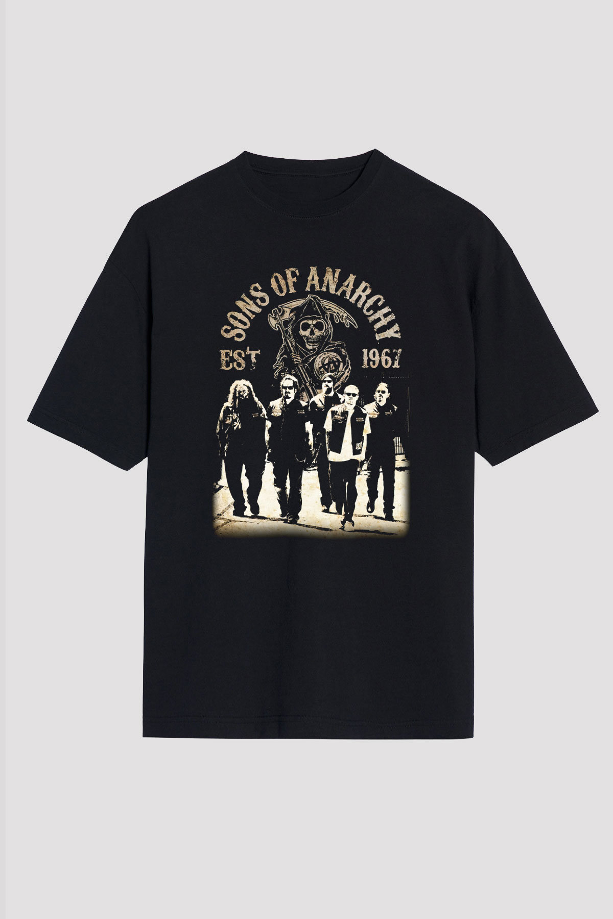 Sons of Anarchy Siyah Unisex Oversize Tişört T-Shirt