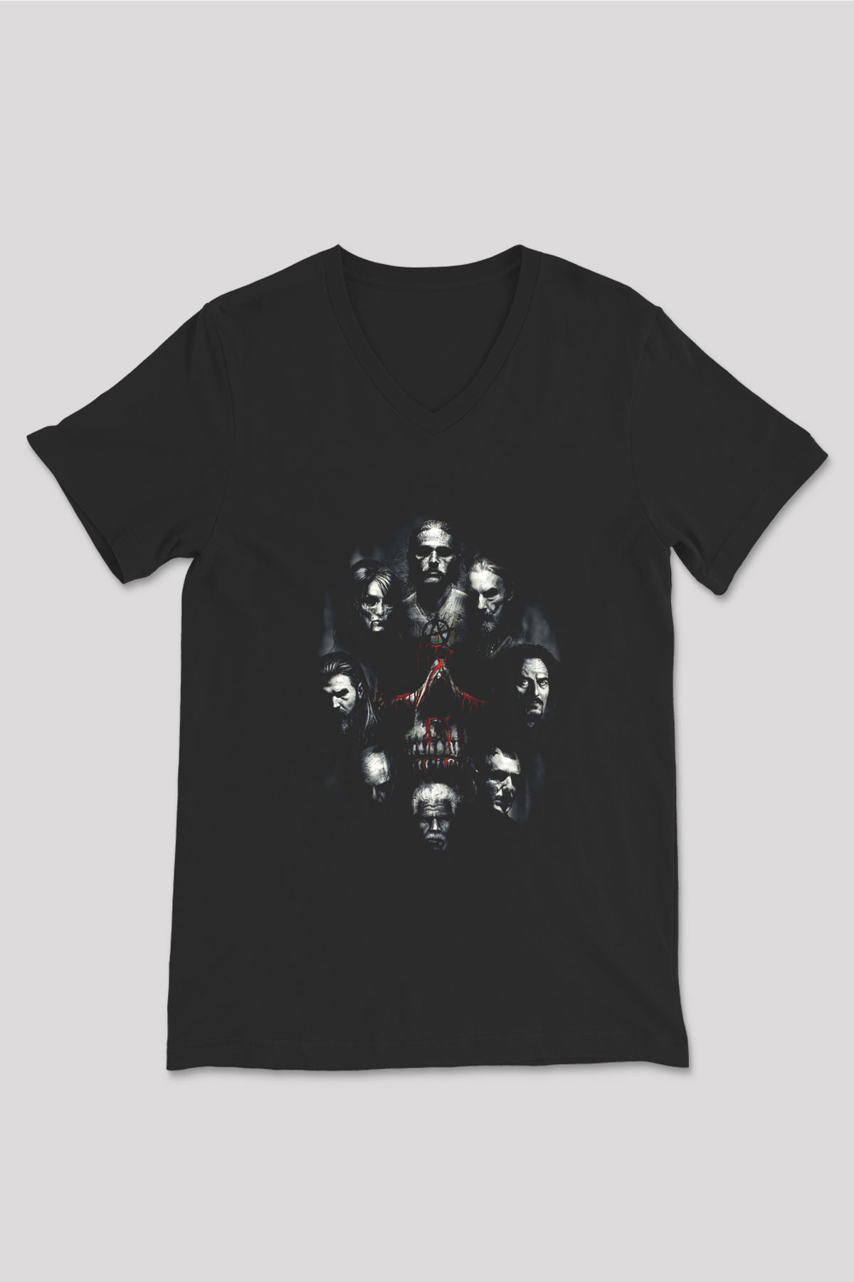 Sons of Anarchy Siyah Unisex V Yaka Tişört T-Shirt