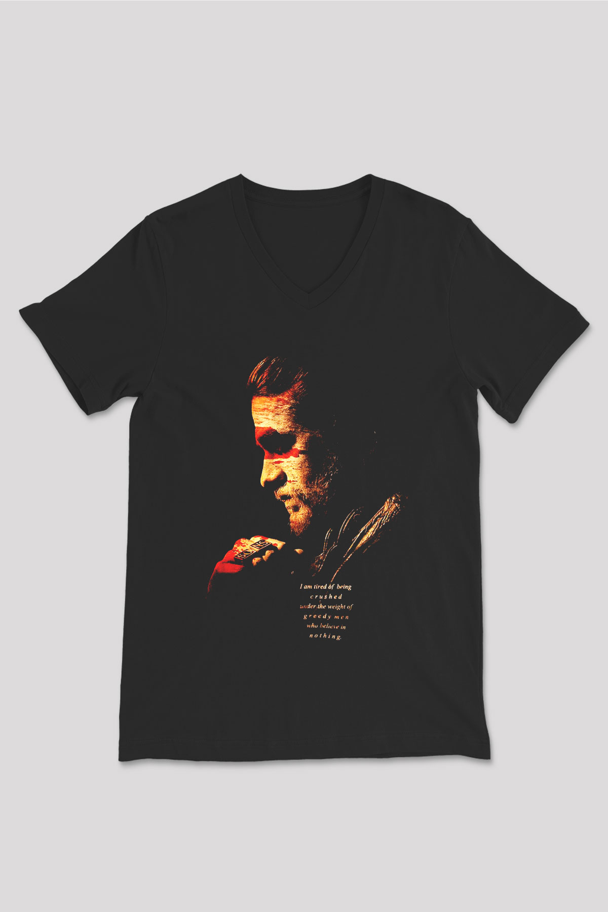 Sons of Anarchy Siyah Unisex V Yaka Tişört T-Shirt
