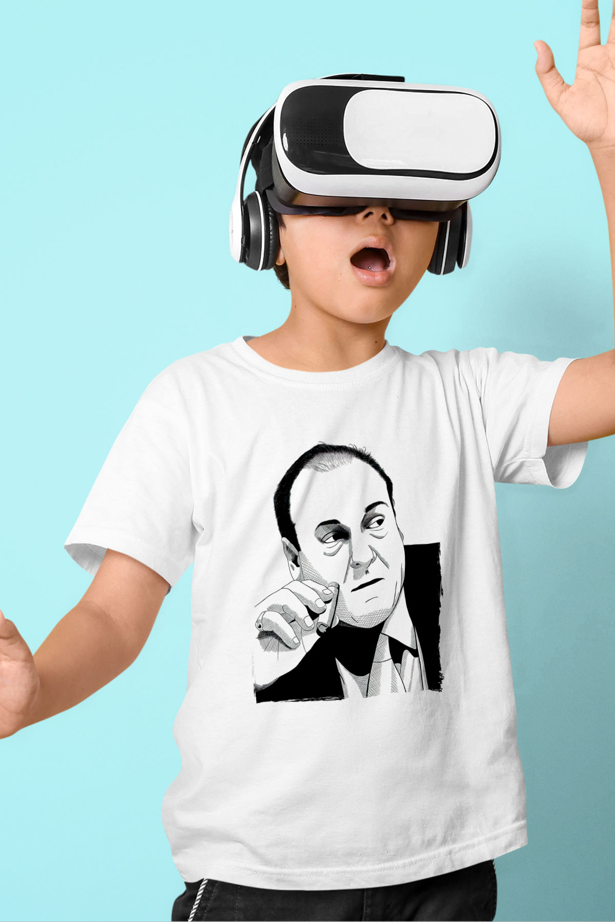 Sopranos Baskılı Beyaz Unisex Beyaz Çocuk Tişört - Tshirt