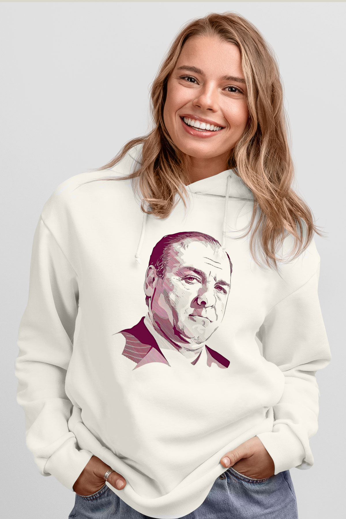Sopranos Baskılı Beyaz Unisex Hoodie