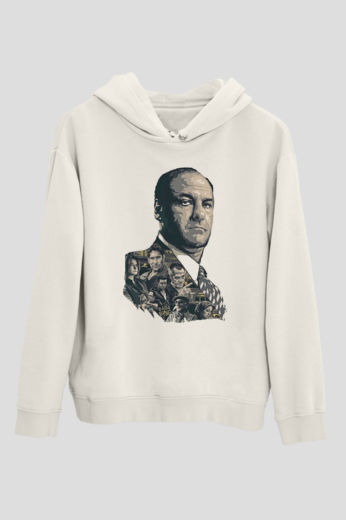 Sopranos Baskılı Beyaz Unisex Hoodie