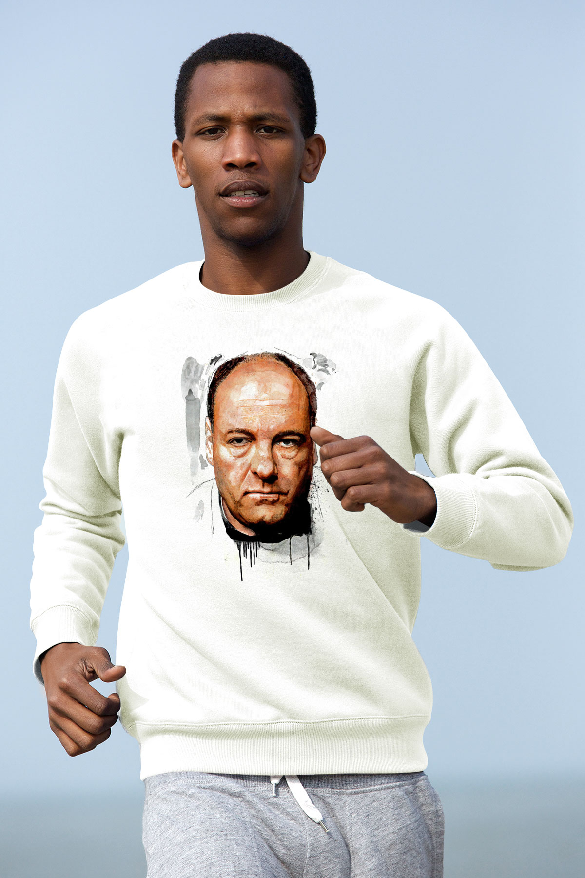 Sopranos Baskılı Beyaz Unisex Sweatshirt