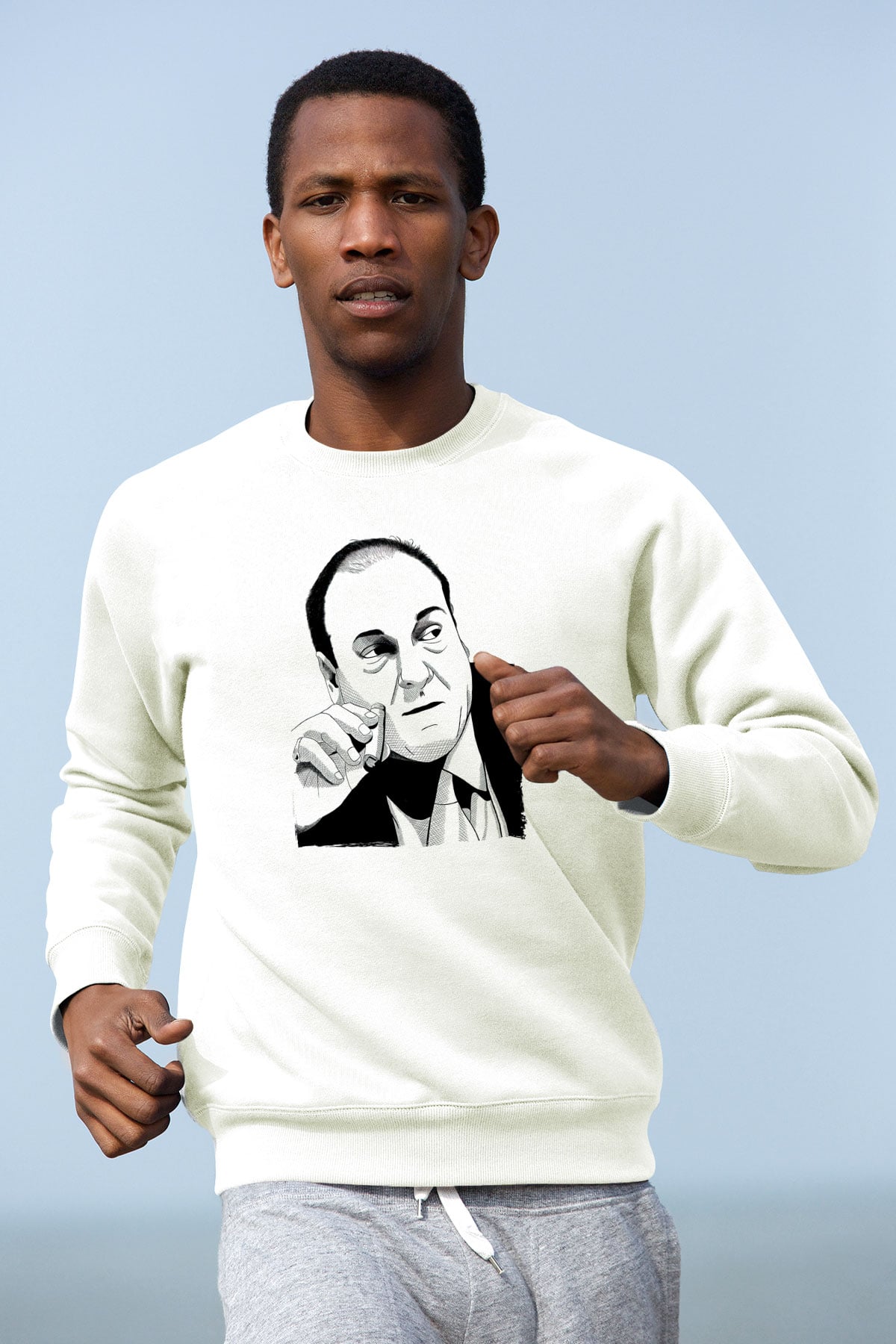 Sopranos Baskılı Beyaz Unisex Sweatshirt