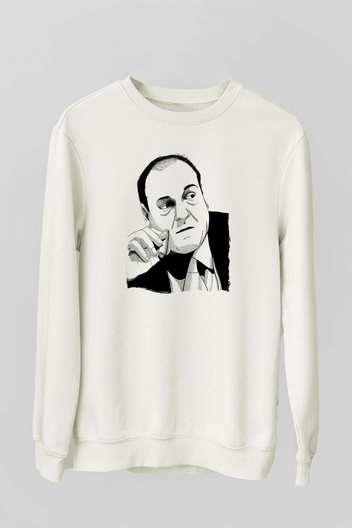 Sopranos Baskılı Beyaz Unisex Sweatshirt