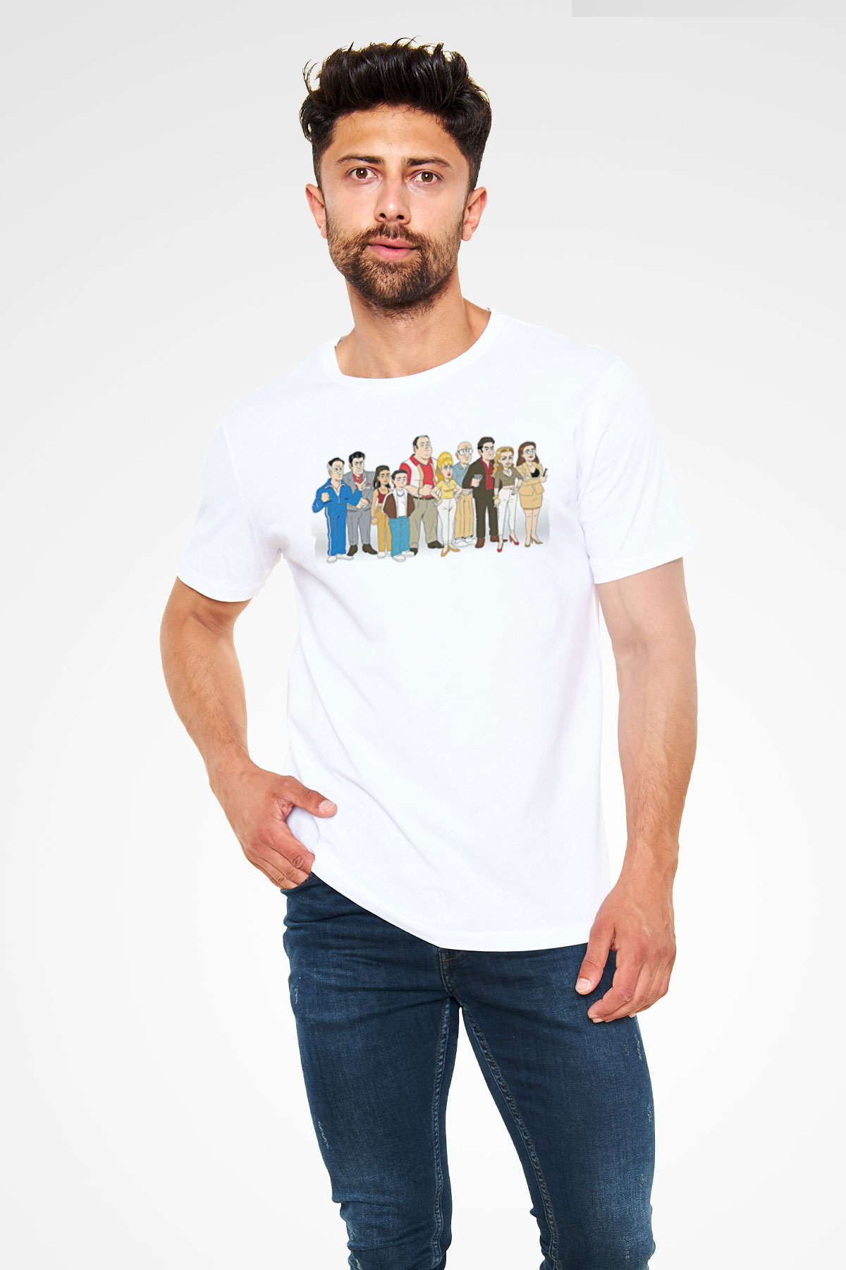 Sopranos Unisex Baskılı Beyaz Tişört - Tshirt