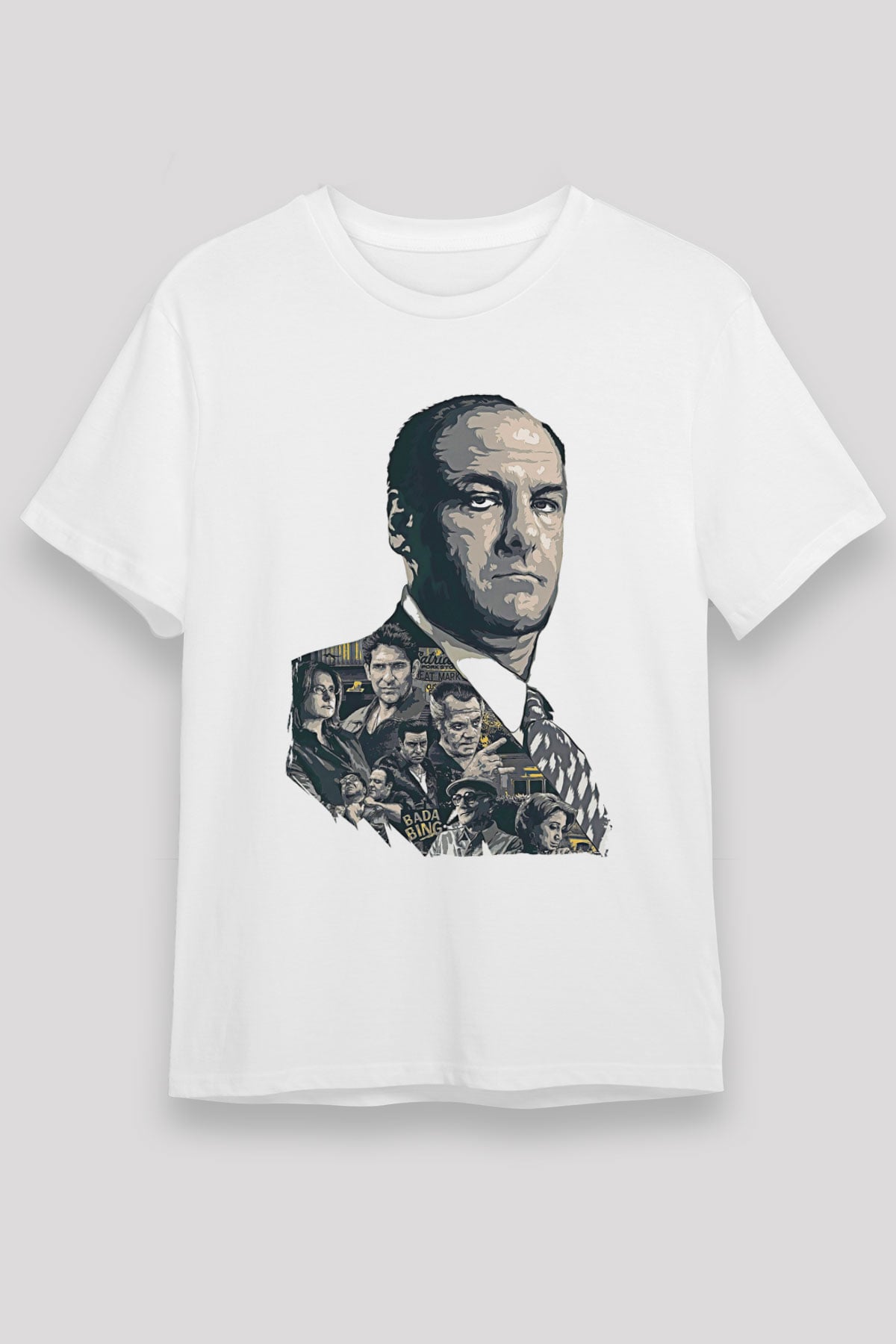Sopranos Unisex Baskılı Beyaz Tişört - Tshirt