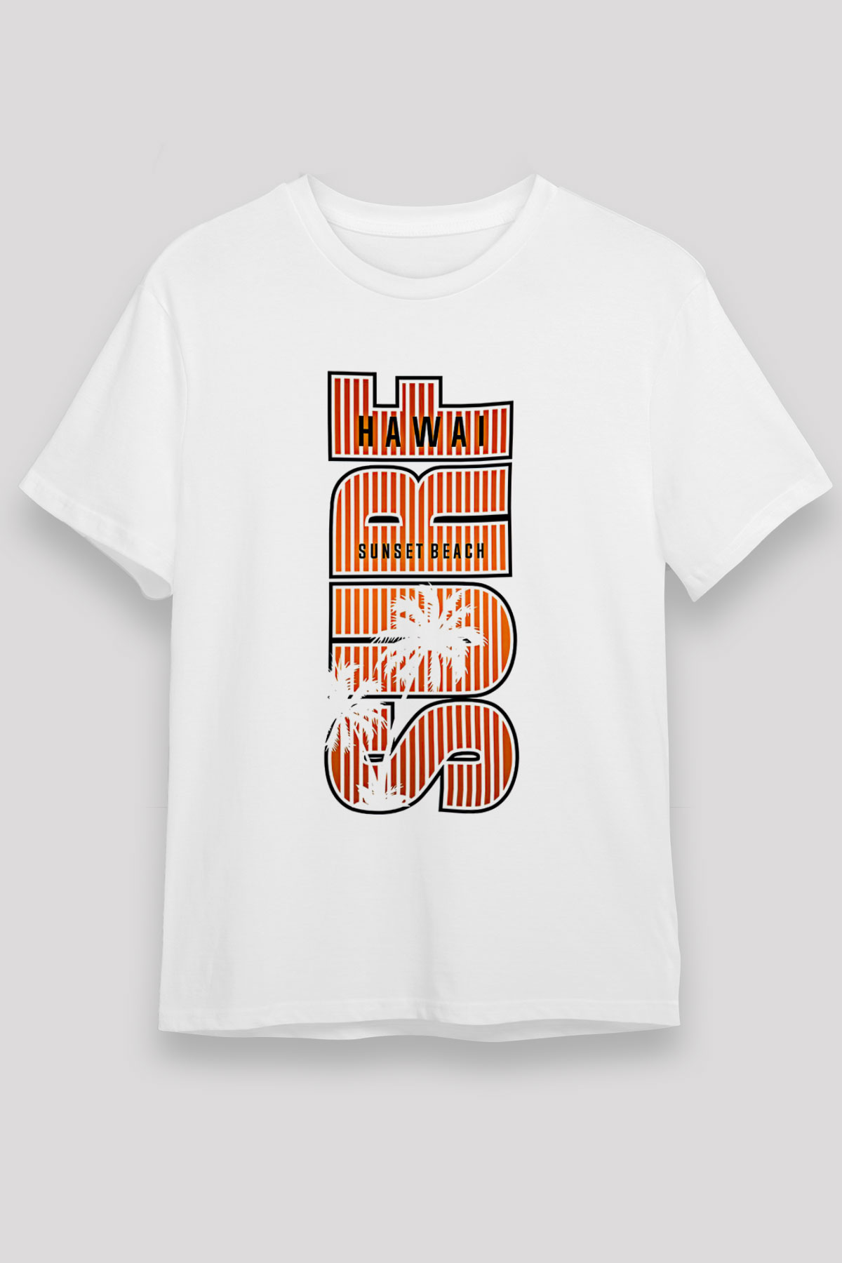 Sörf Baskılı Unisex Beyaz Tişört - Tshirt