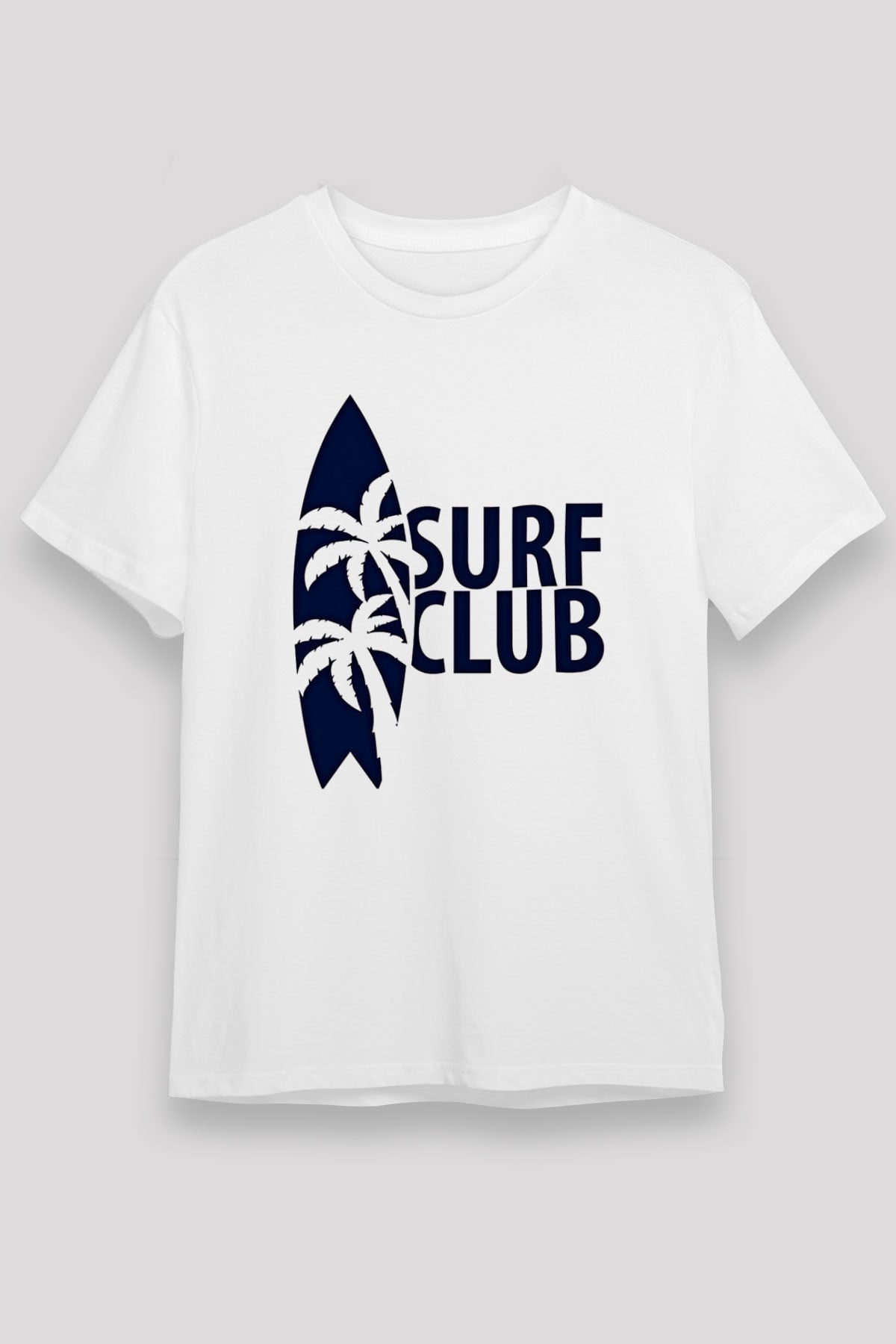 Sörf Baskılı Unisex Beyaz Tişört - Tshirt