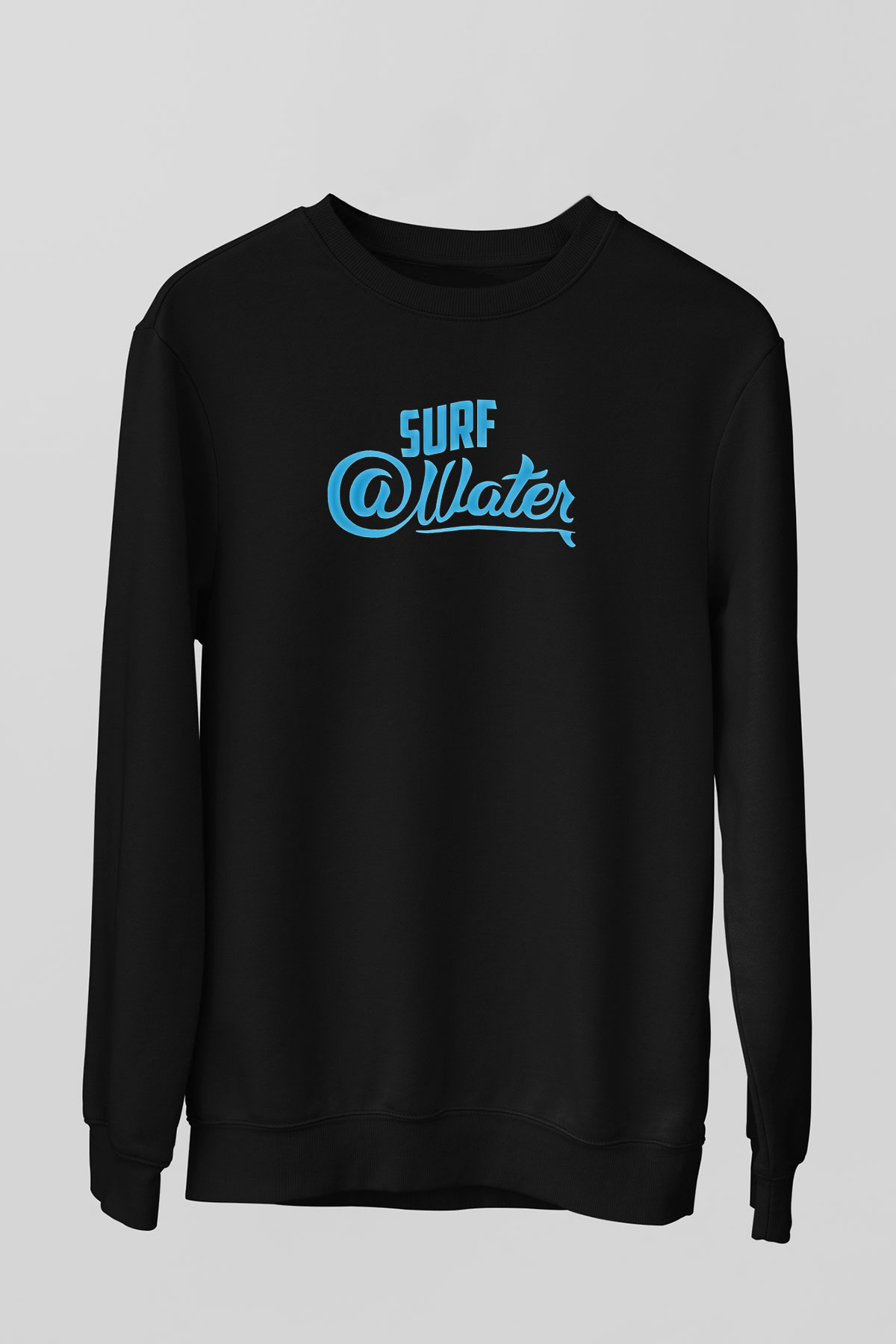 Sörf - Surfing Baskılı Unisex Siyah Sweatshirt