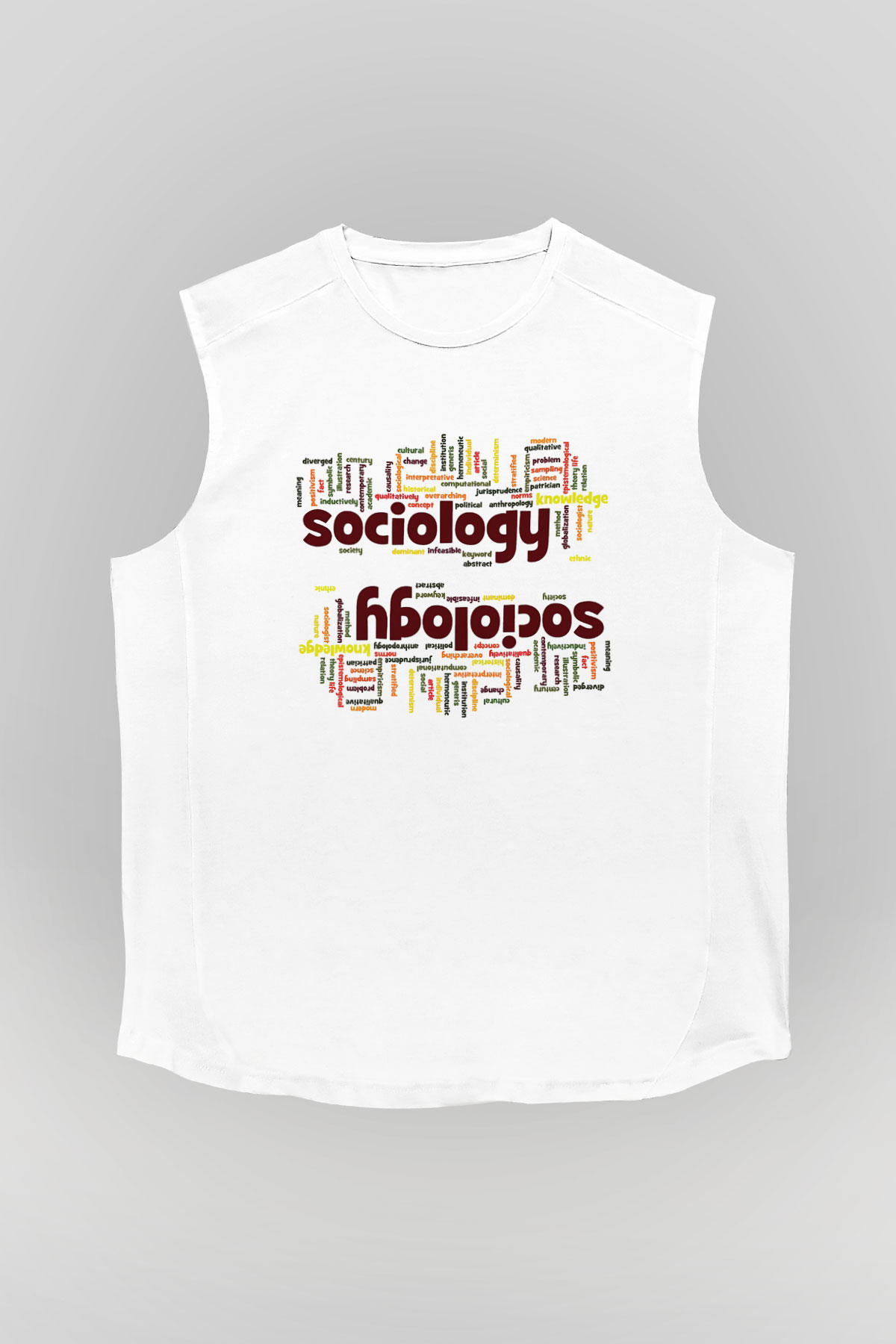 Sosyolog Beyaz Unisex Kolsuz Tişört