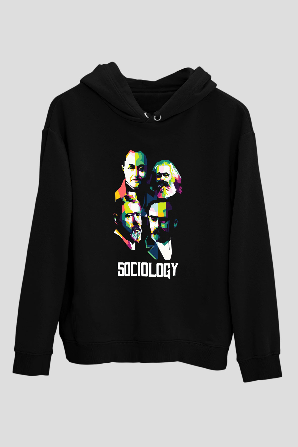 Sosyolog Siyah Unisex Kapüşonlu Sweatshirt