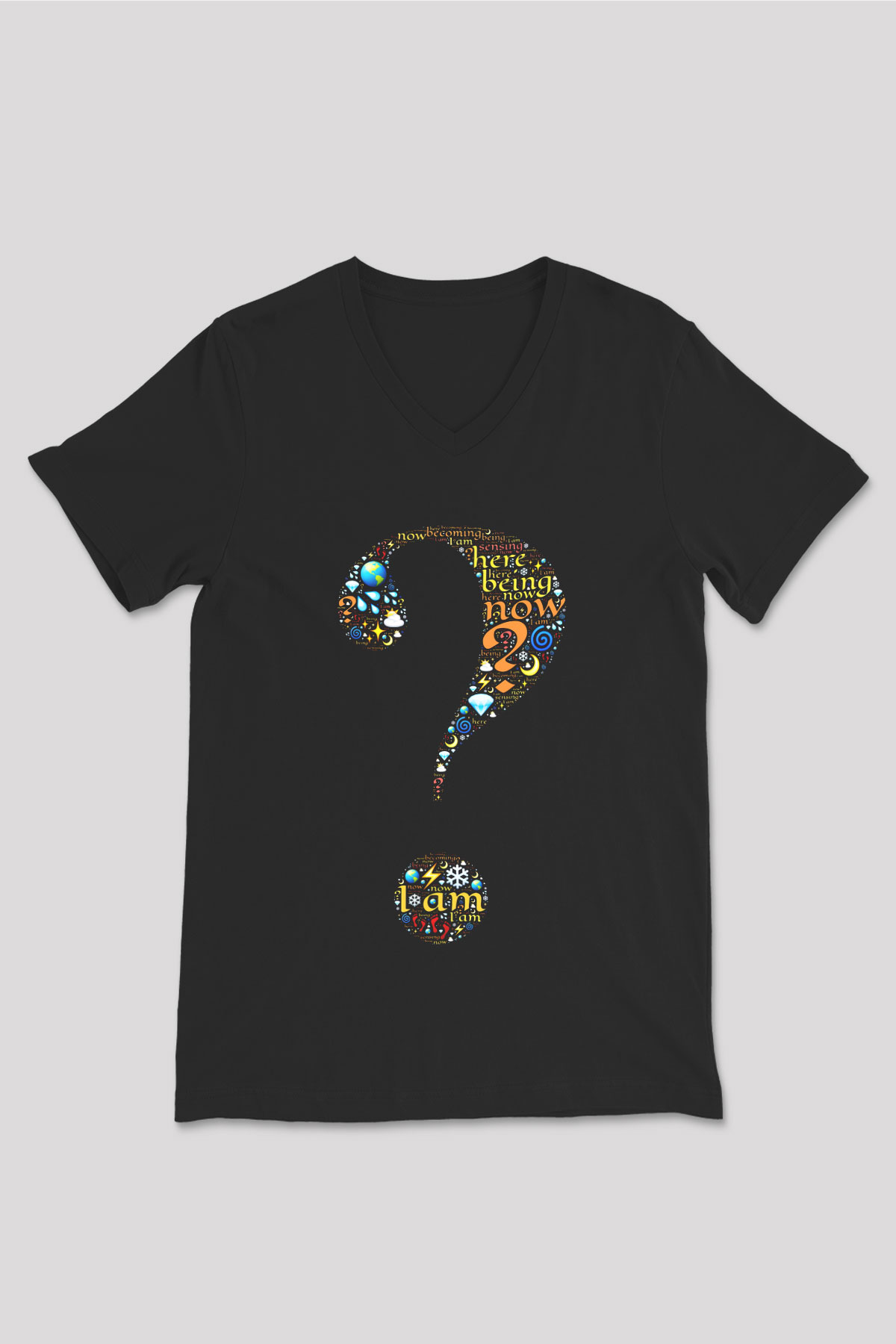 Sosyolog Siyah Unisex V Yaka Tişört T-Shirt
