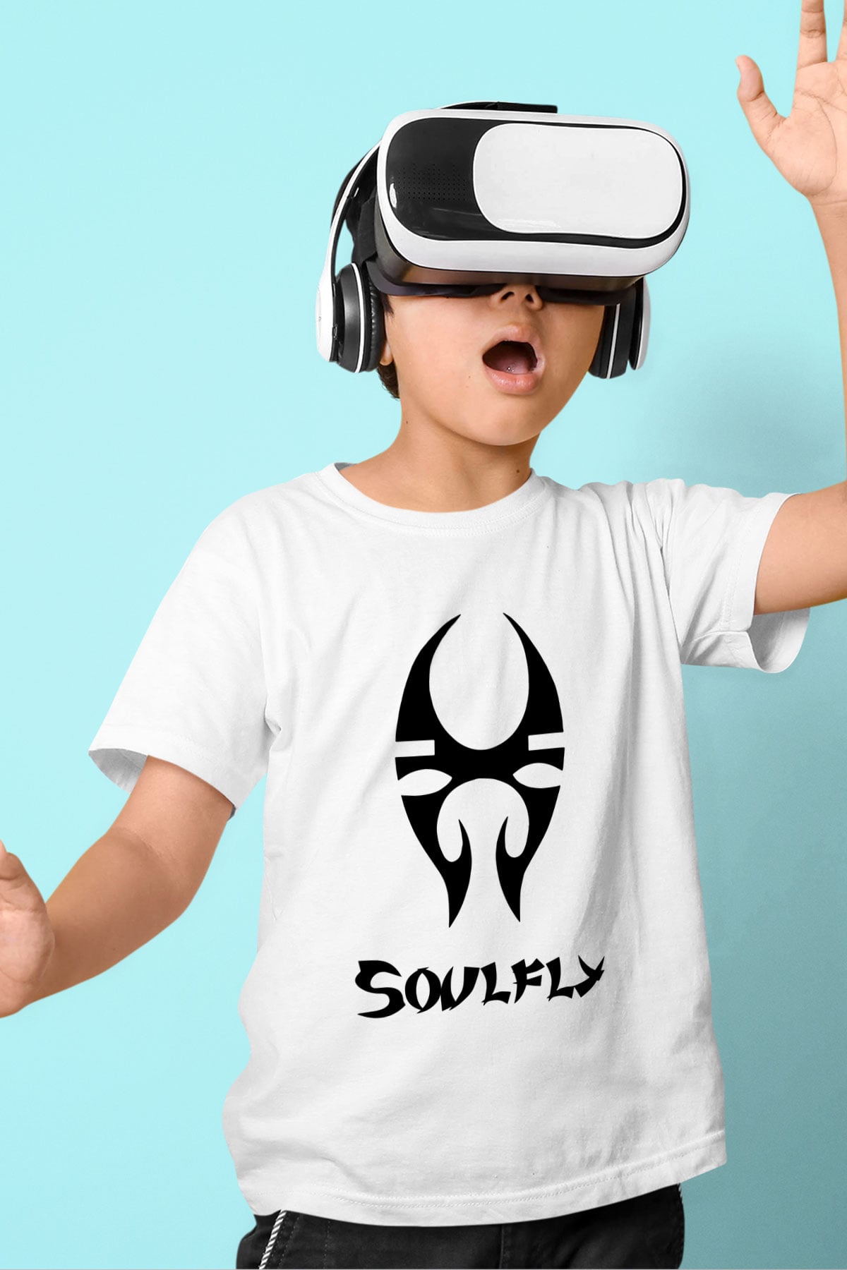 Soulfly Baskılı Beyaz Unisex Çocuk Tişört