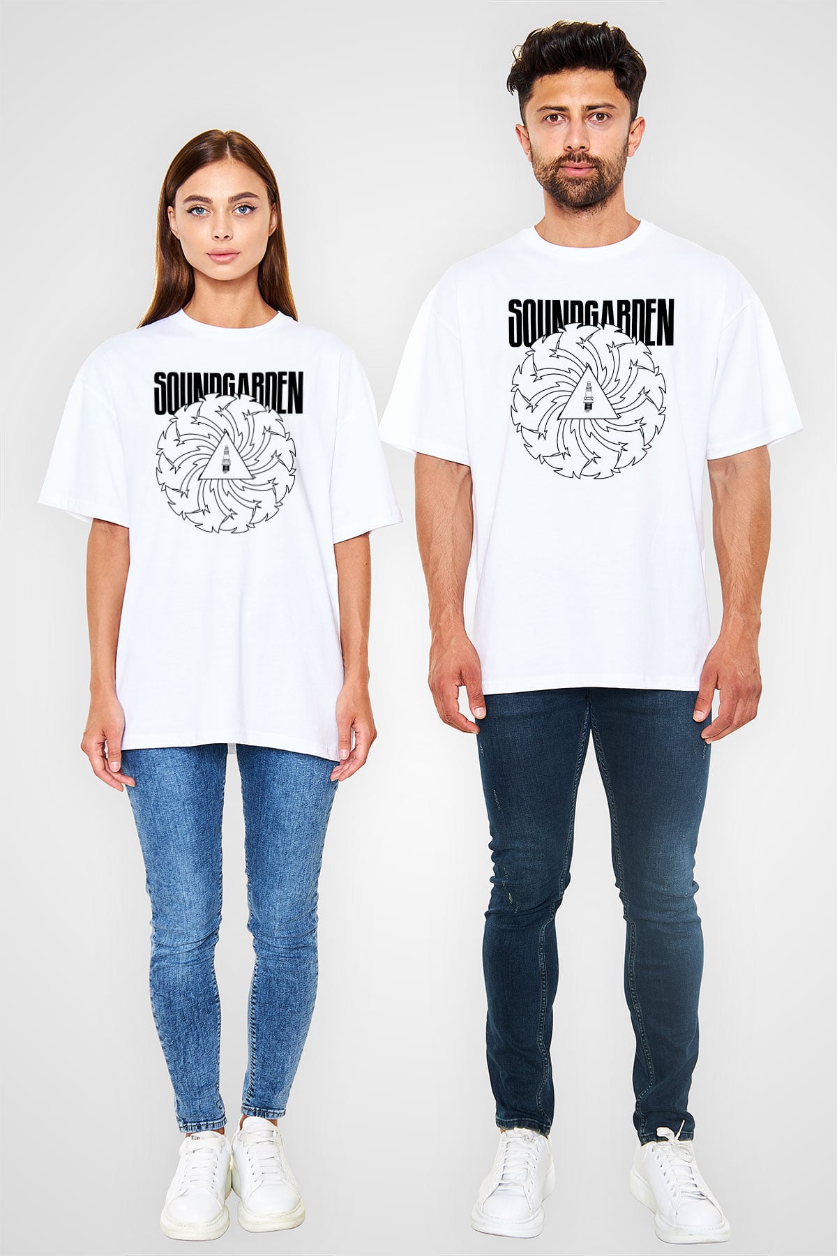Soundgarden Beyaz Unisex Oversize Tişört T-Shirt