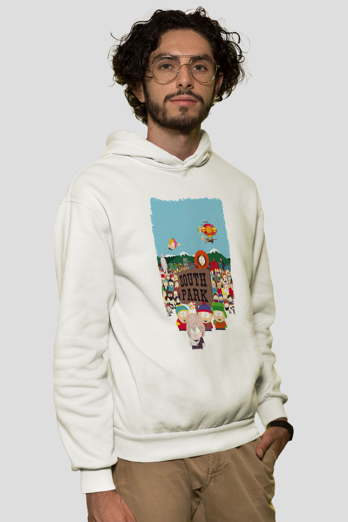 South Park Beyaz Unisex Hoodie