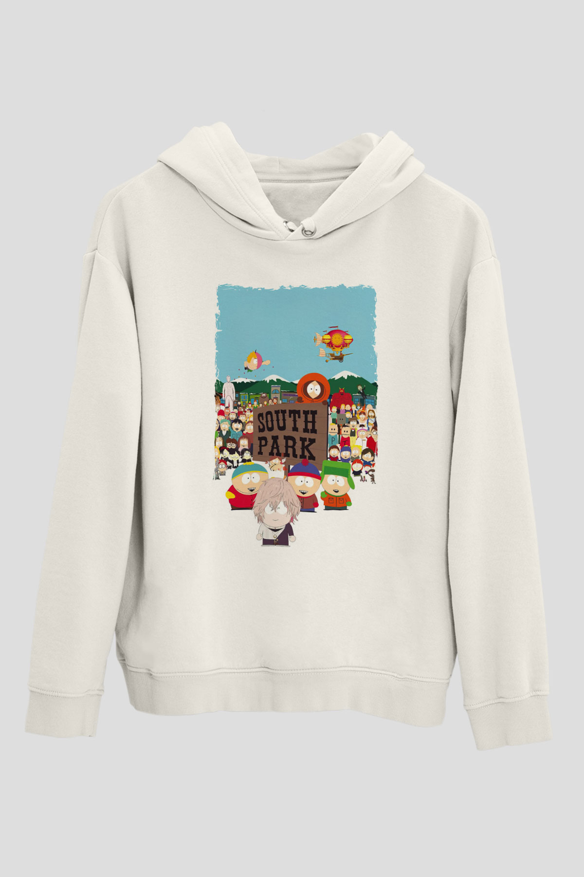 South Park Beyaz Unisex Hoodie