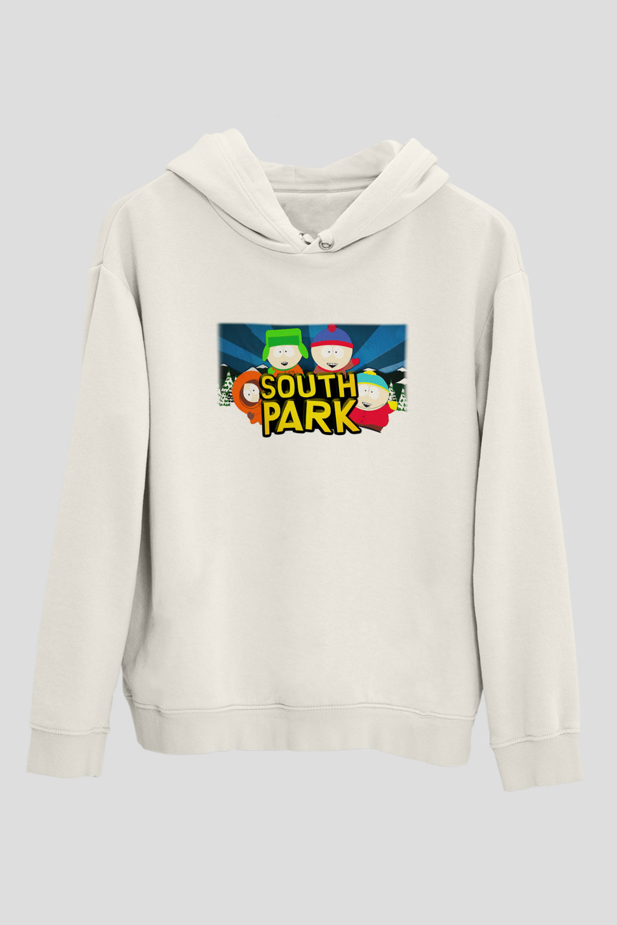 South Park Beyaz Unisex Kapşonlu Sweatshirt