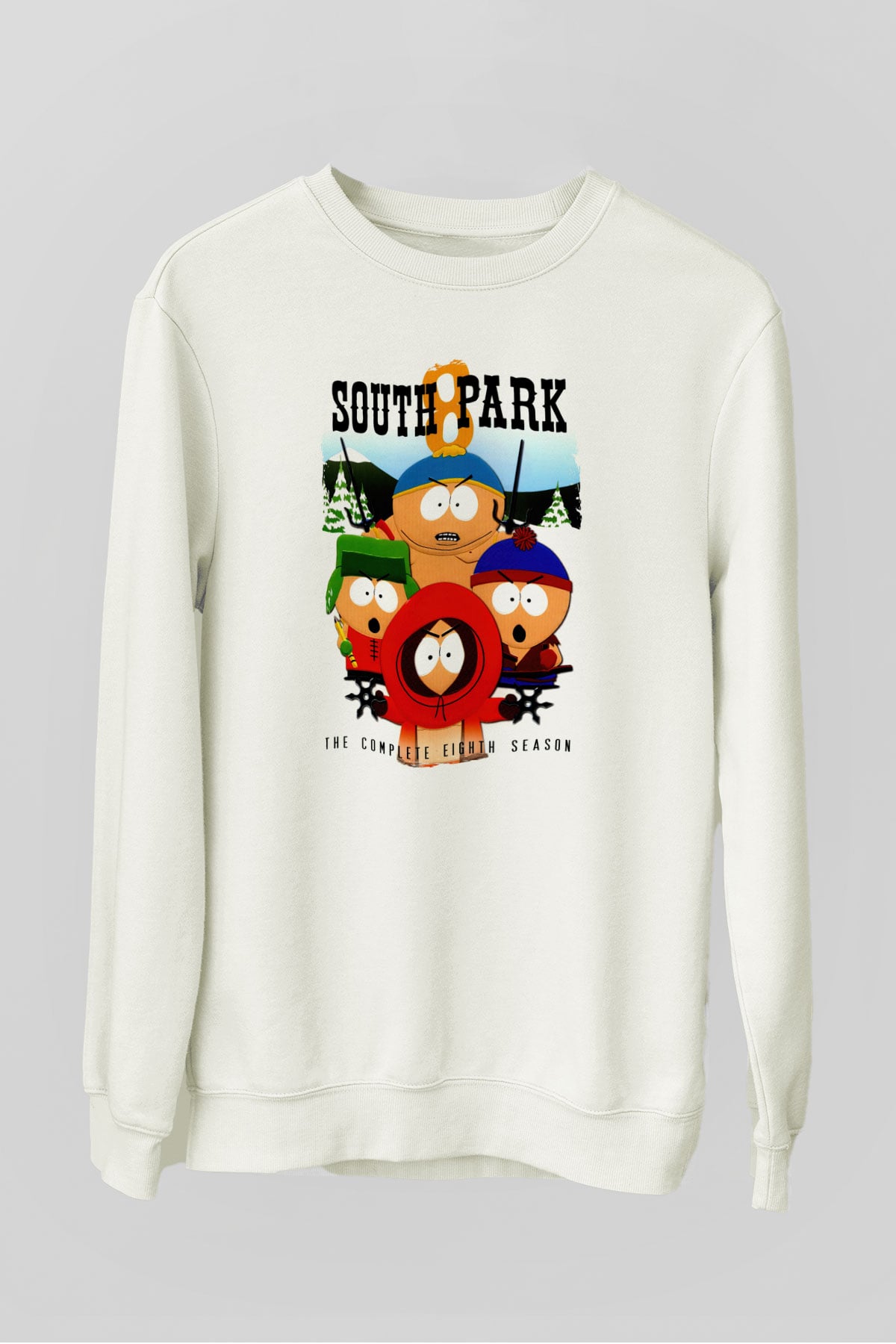 South Park Beyaz Unisex Sweatshirt