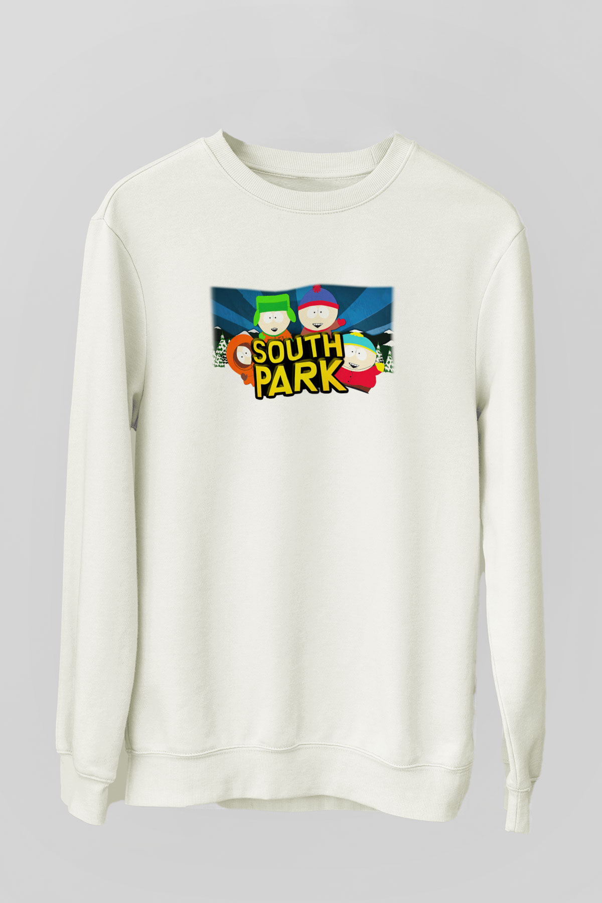 South Park Beyaz Unisex Sweatshirt