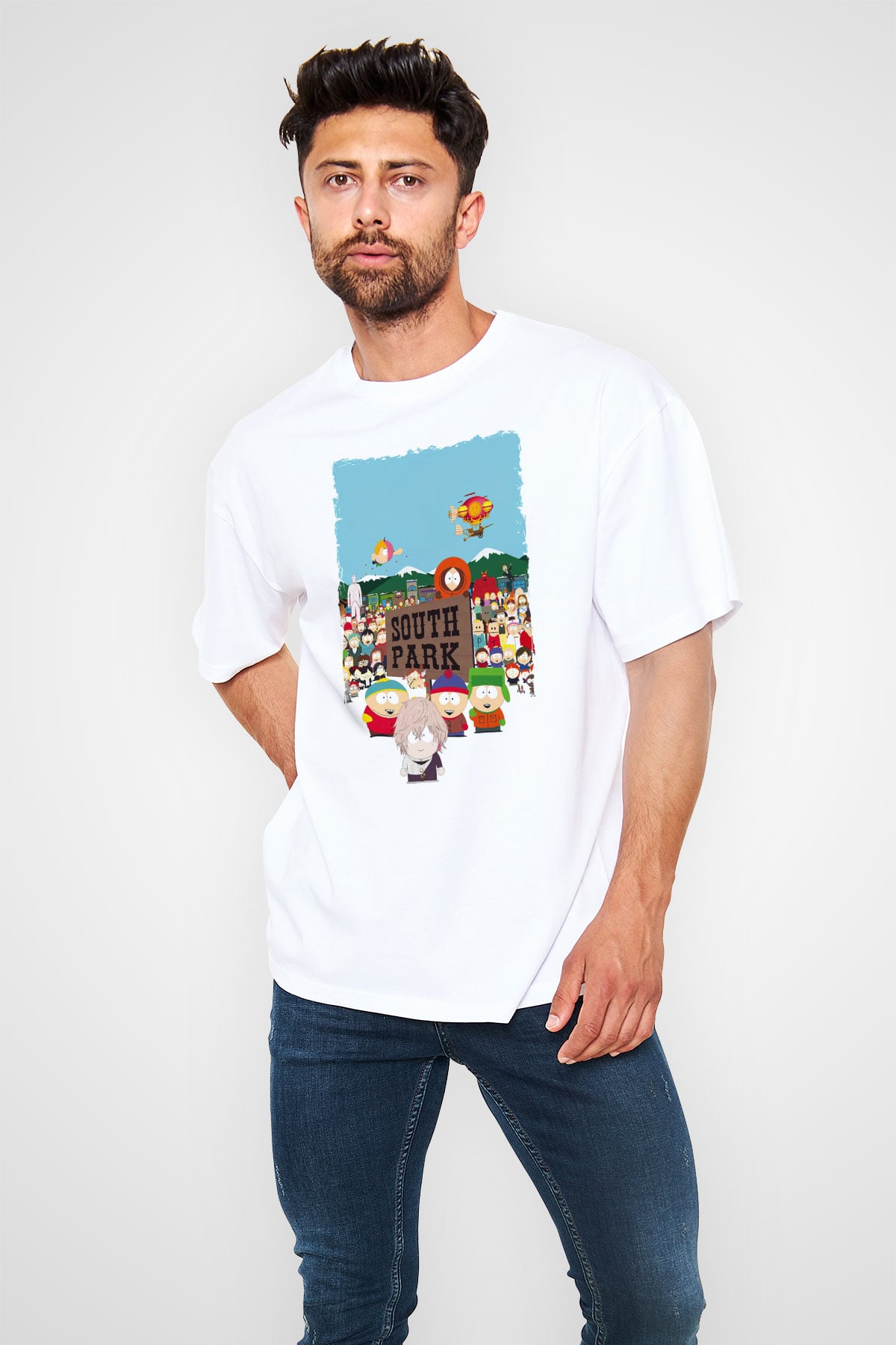 South Park Beyaz Oversize Tişört Oversize T-shirt