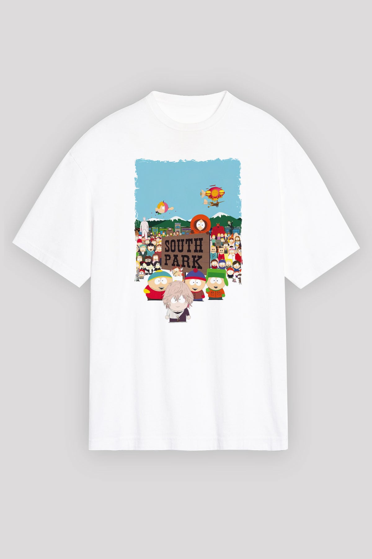 South Park Beyaz Oversize Tişört Oversize T-shirt