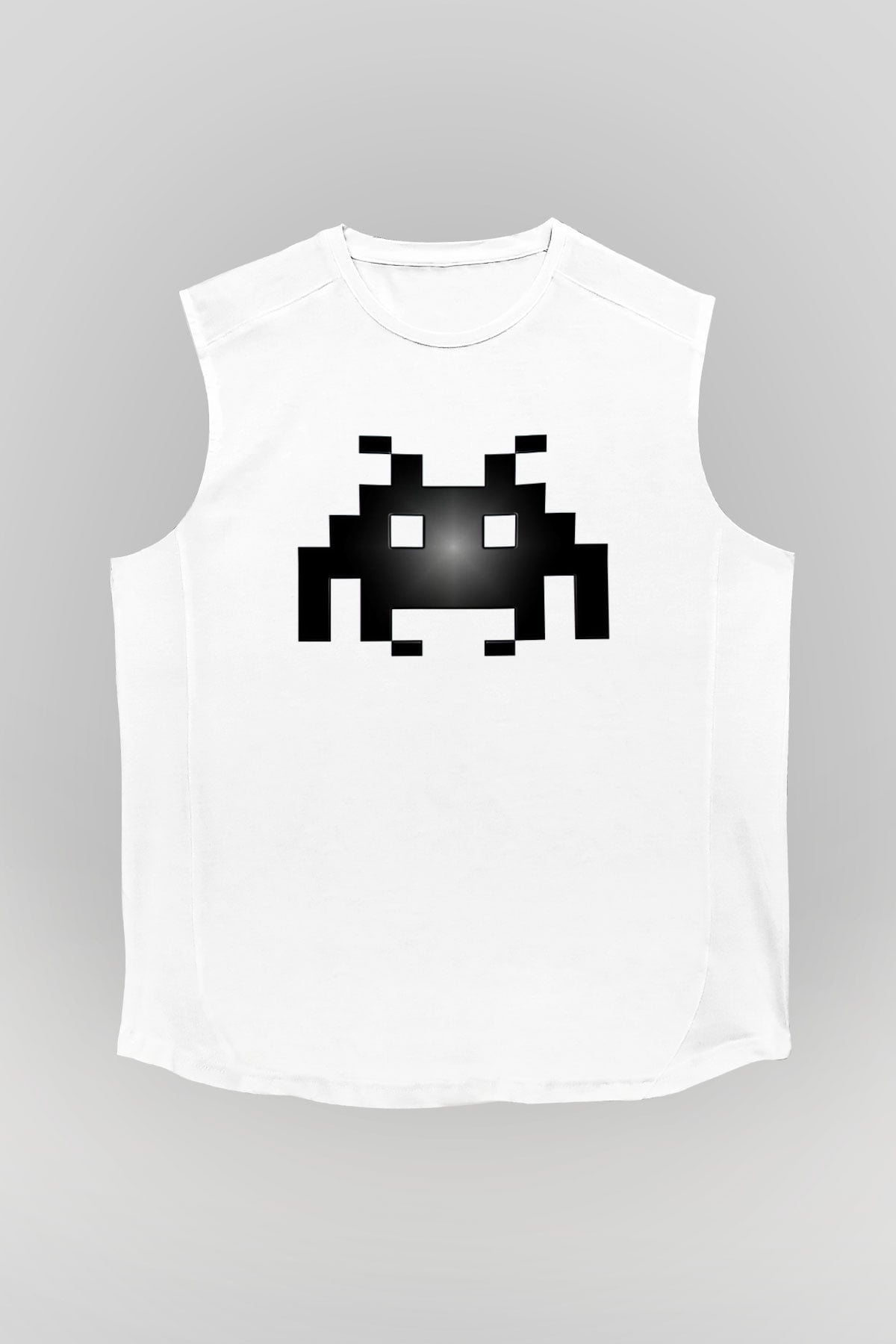 Space Invaders Beyaz Unisex Kolsuz Tişört