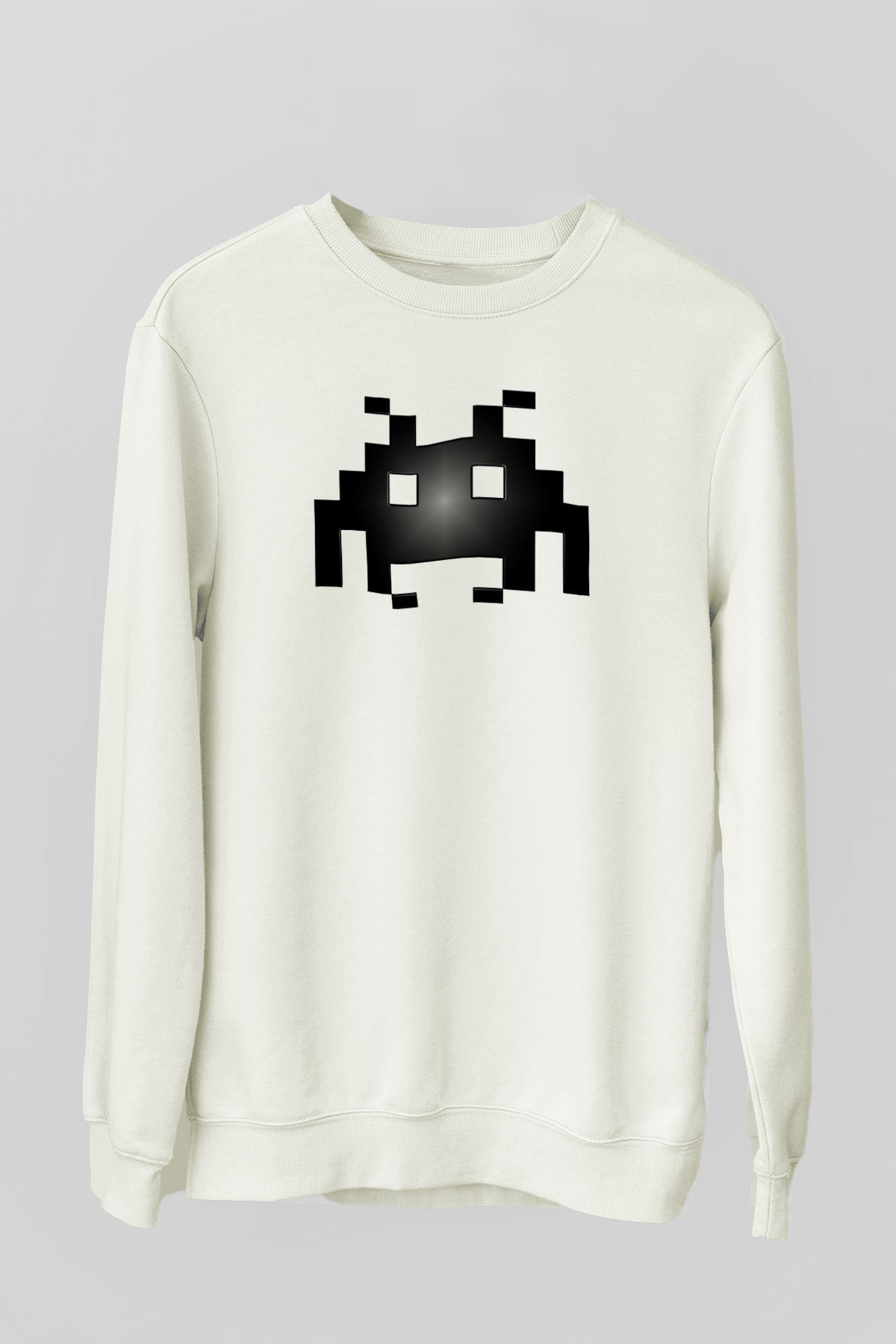 Space Invaders Beyaz Unisex Sweatshirt